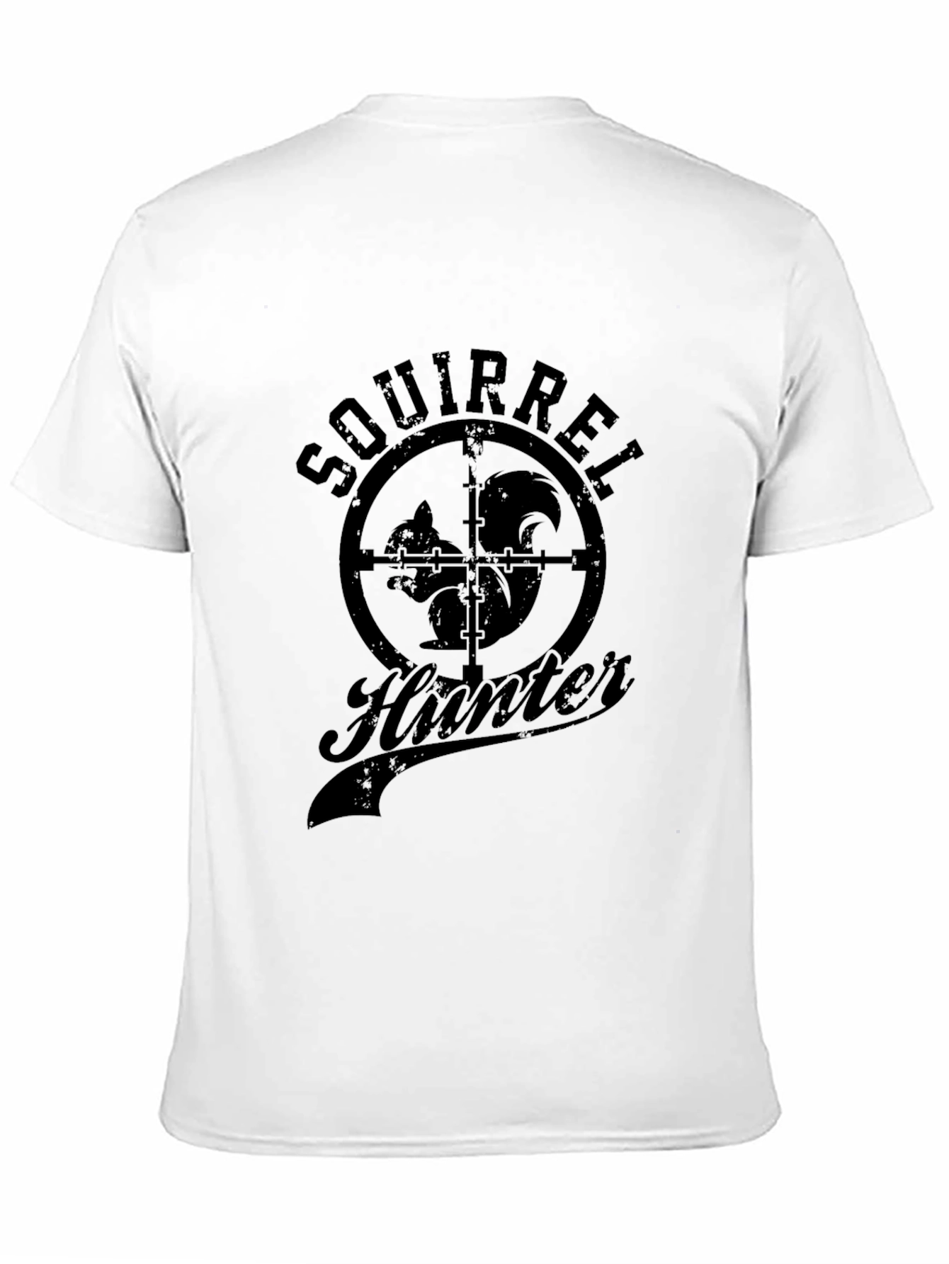 Squirrel Hunter Graphic Tee - Black Cotton T-Shirt