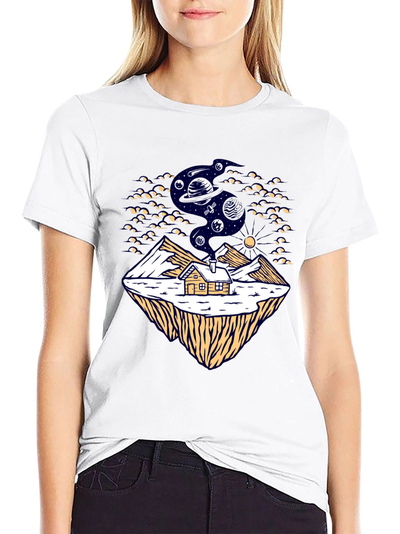 Cosmic Cabin Black T-Shirt