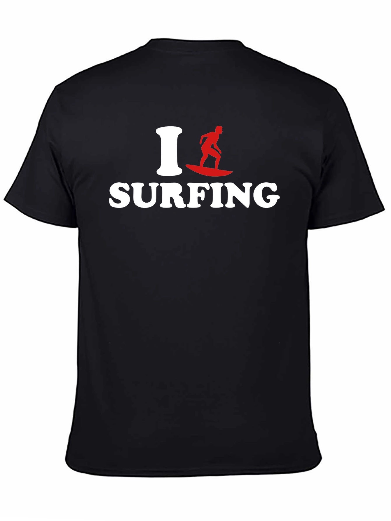 I Love Surfing Graphic Tee - Black