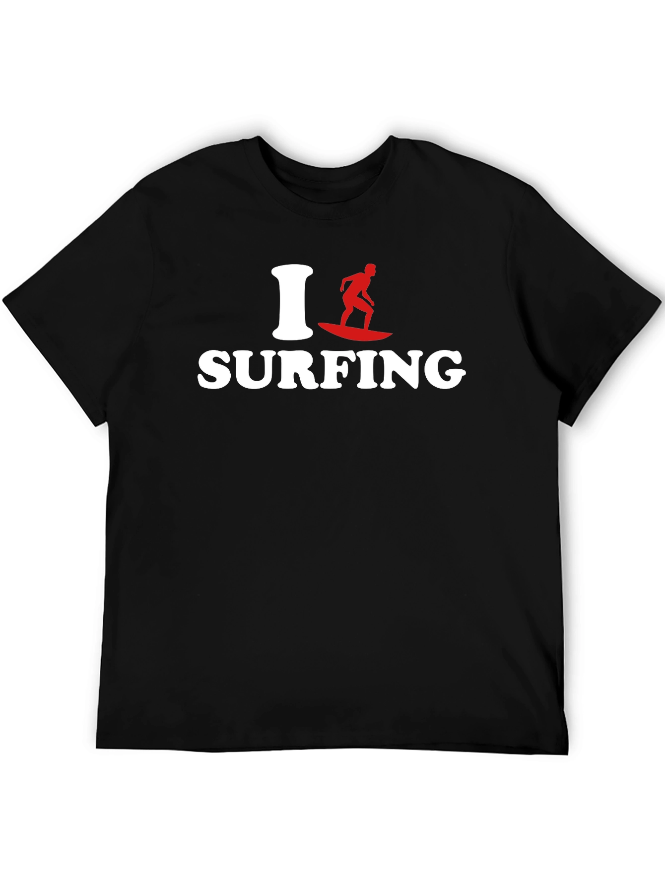 I Love Surfing Graphic Tee - Black