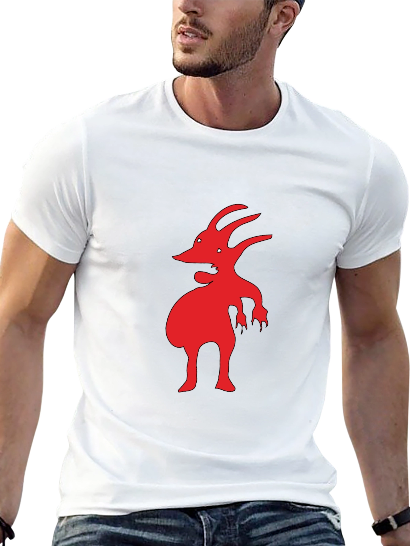 Red Creature Graphic Black T-Shirt