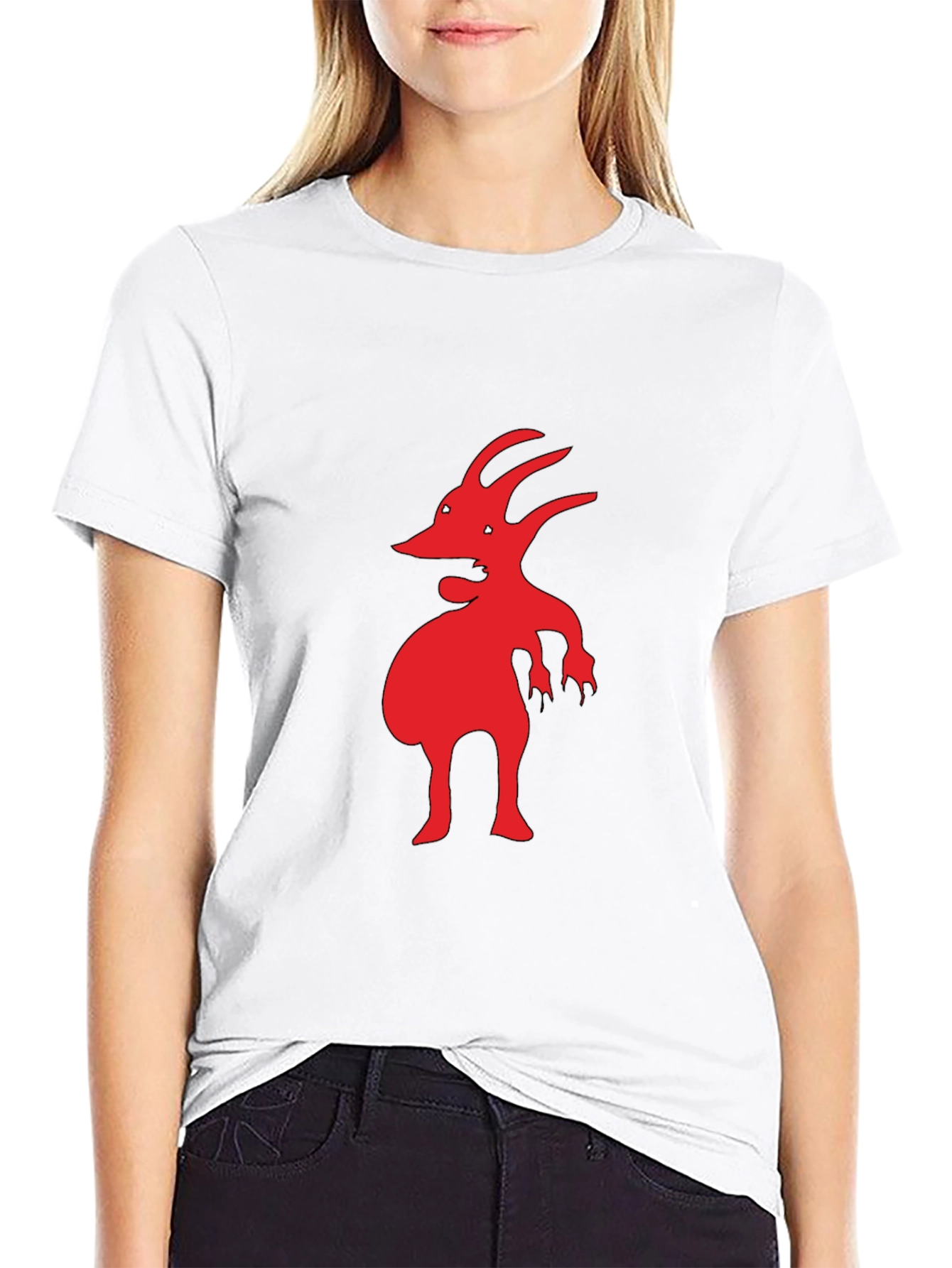 Red Creature Graphic Black T-Shirt