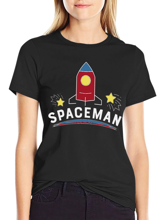 Spaceman Graphic T-Shirt - Retro Rocket Design