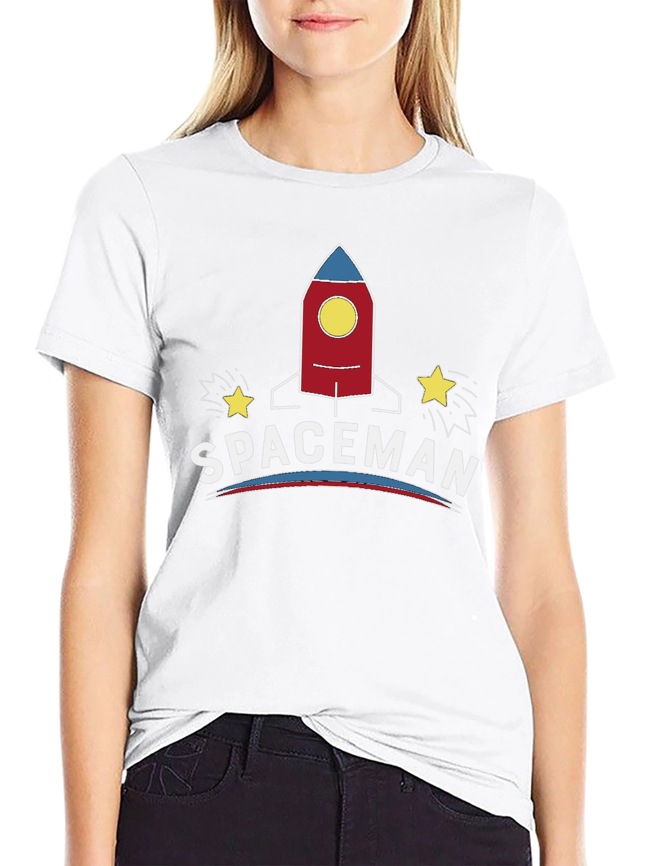 Spaceman Graphic T-Shirt - Retro Rocket Design