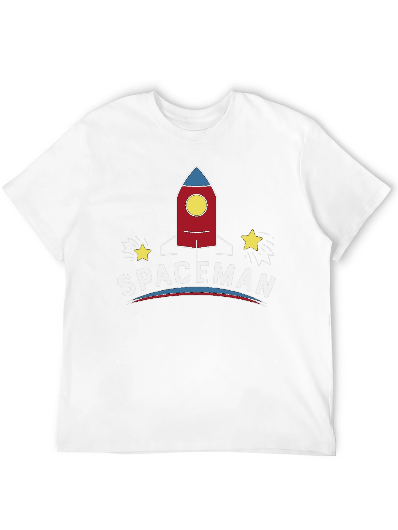 Spaceman Graphic T-Shirt - Retro Rocket Design