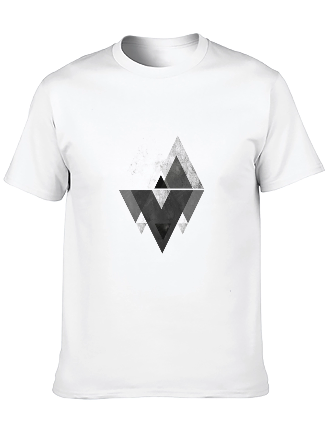 Geometric Triangle Graphic Black T-Shirt