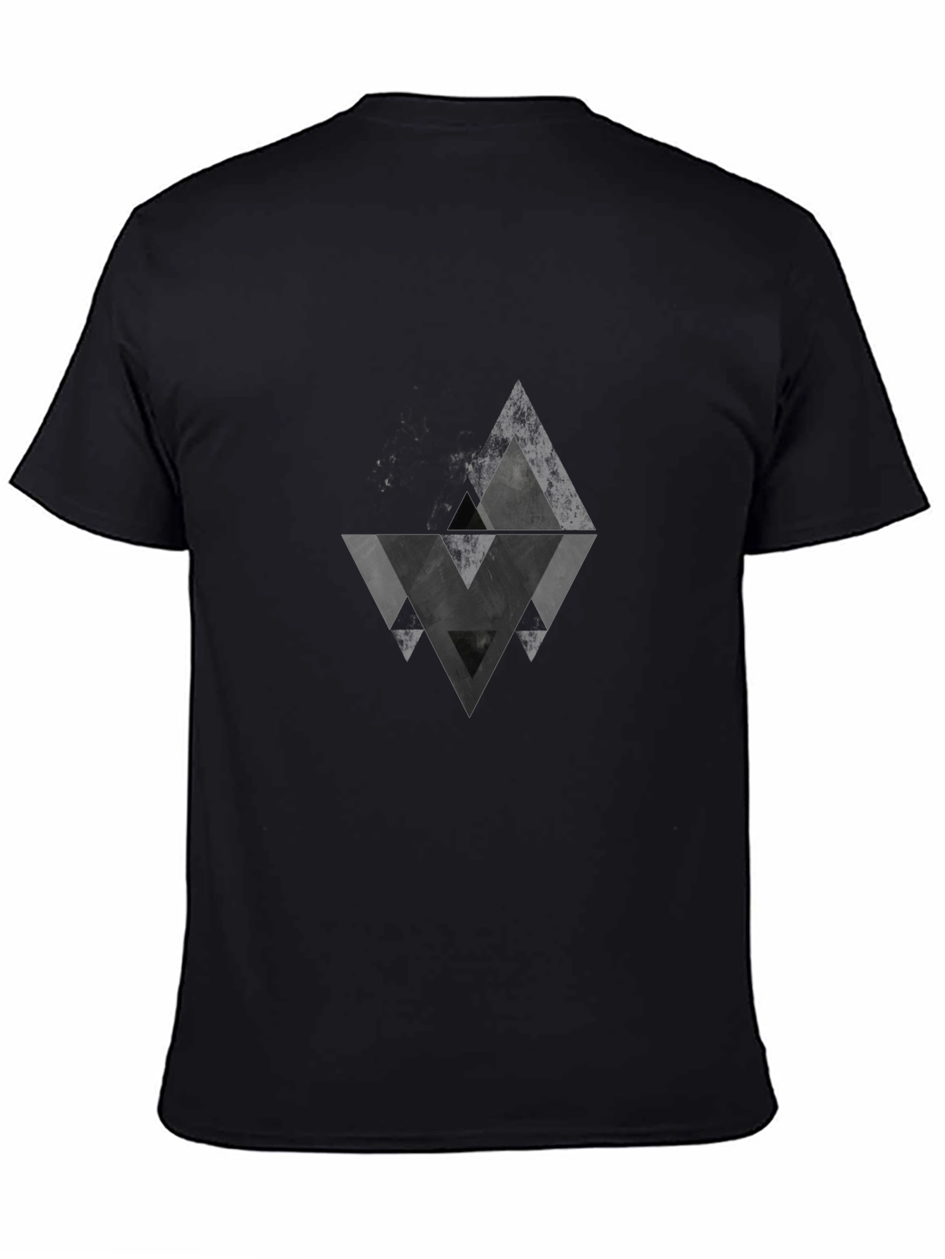 Geometric Triangle Graphic Black T-Shirt