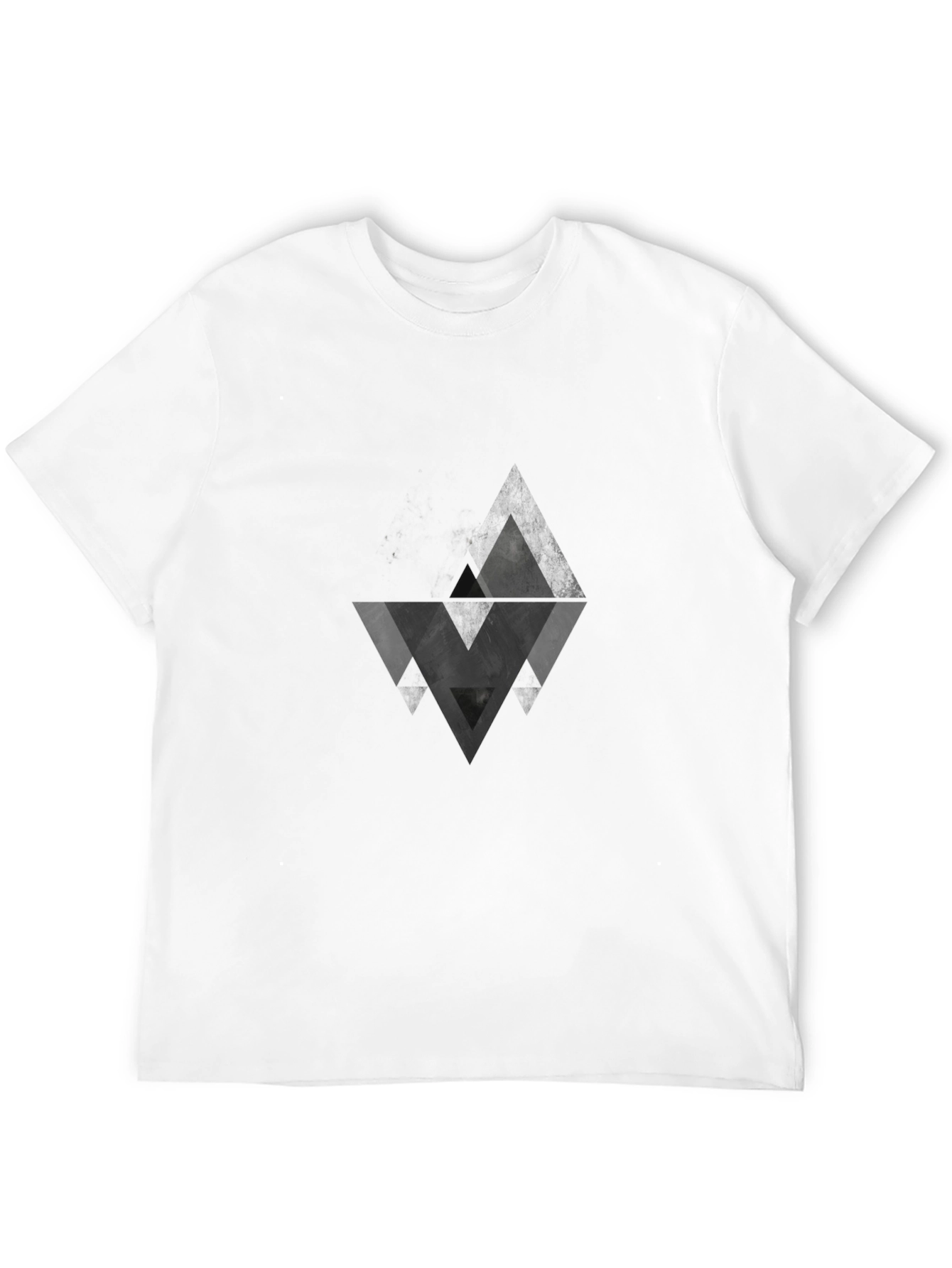 Geometric Triangle Graphic Black T-Shirt