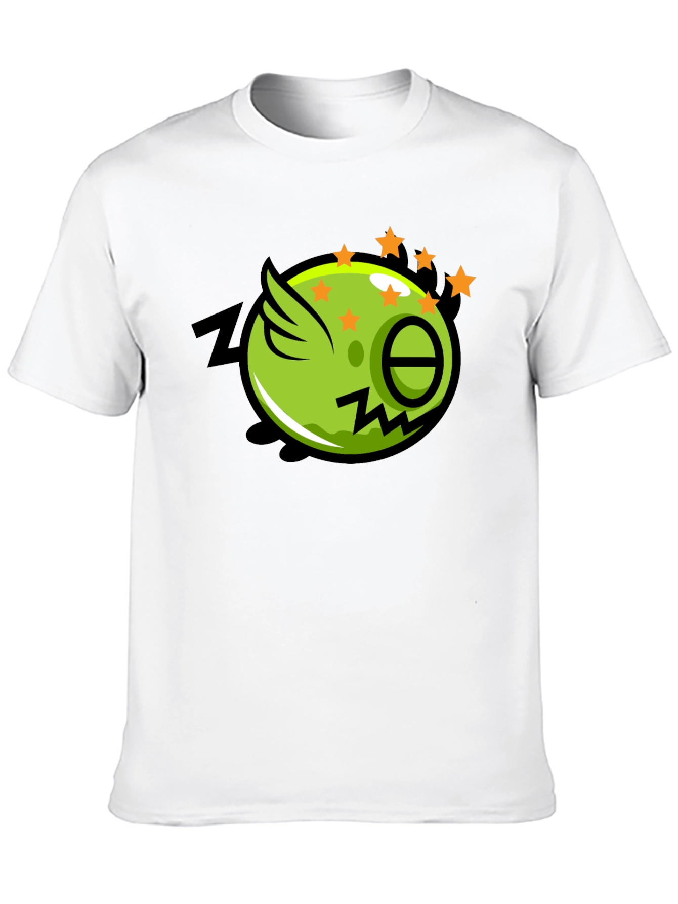 Zonked Green Cartoon Character Black T-Shirt