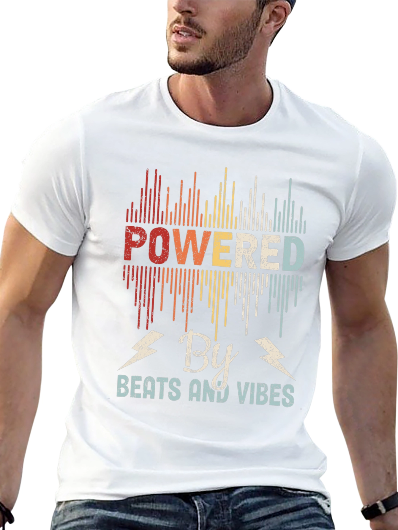 Powered By Beats and Vibes Retro T-Shirt