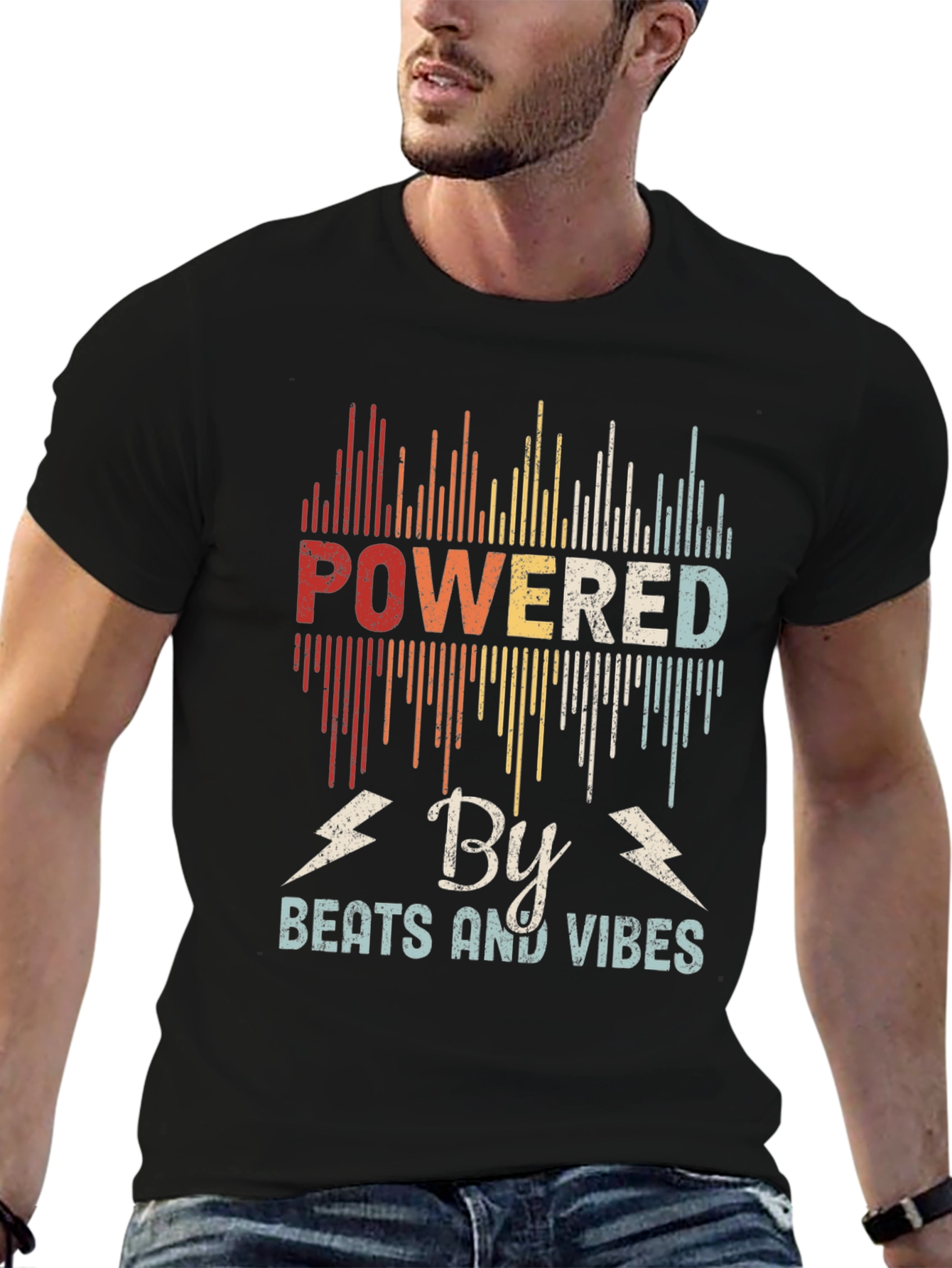Powered By Beats and Vibes Retro T-Shirt