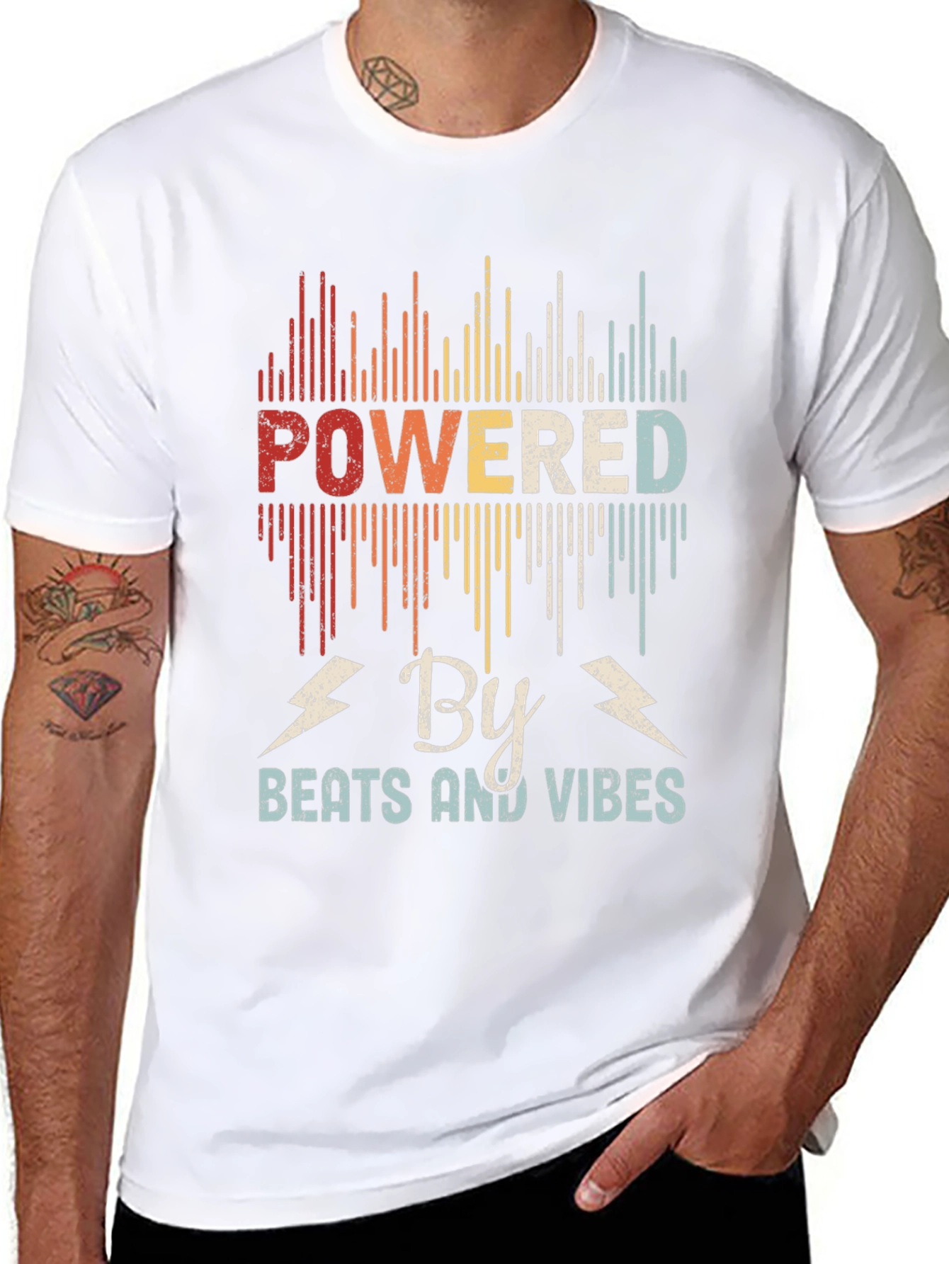 Powered By Beats and Vibes Retro T-Shirt