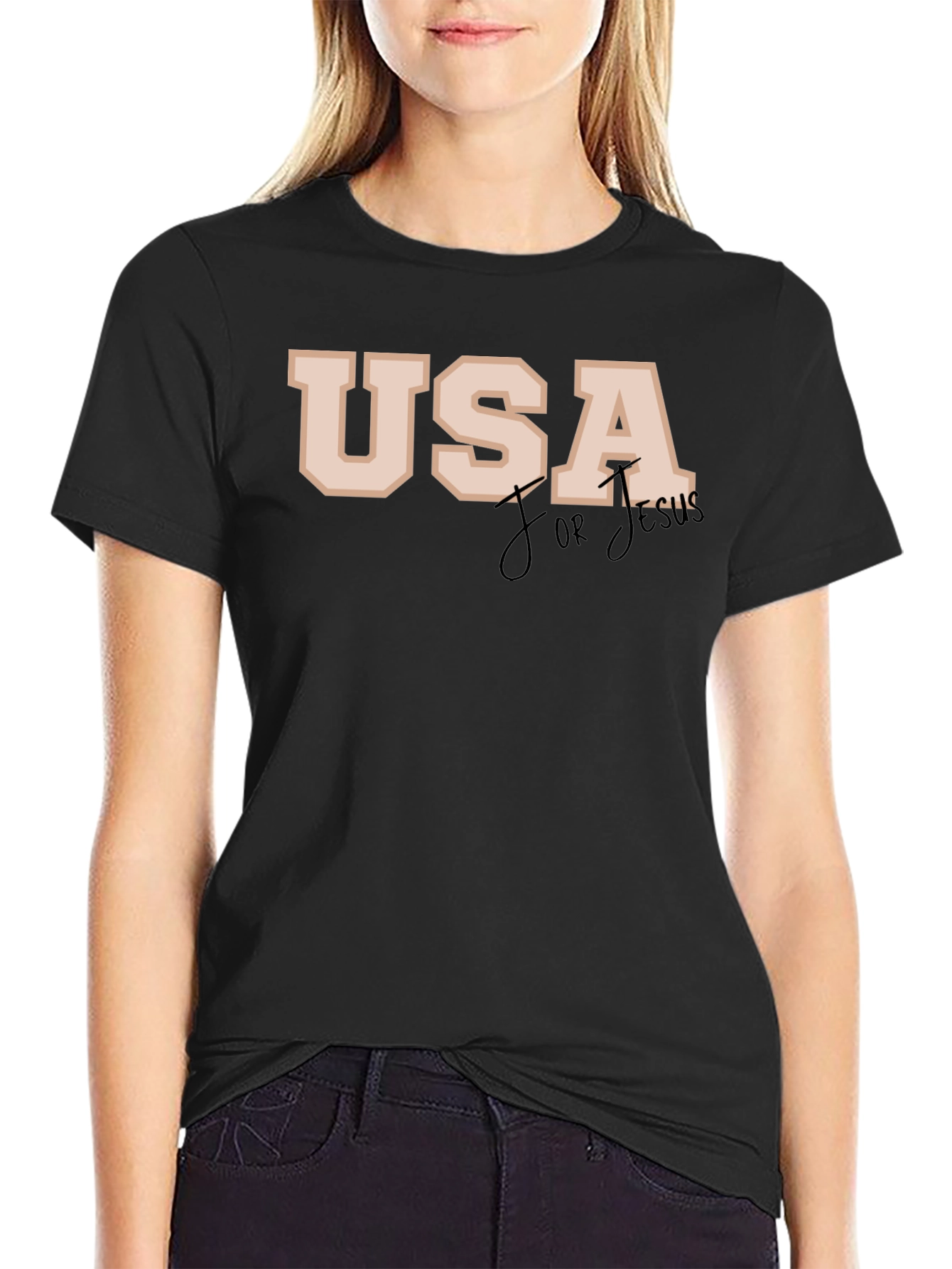 USA for Jesus Black T-Shirt