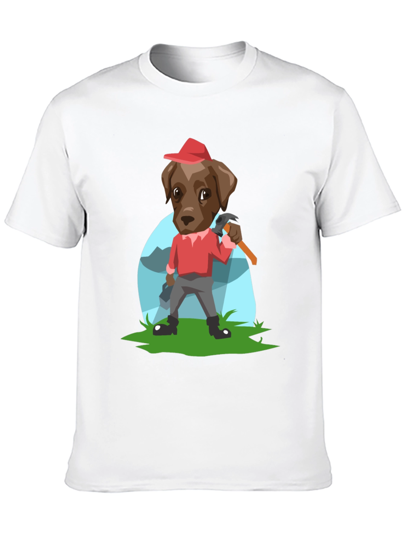 Cartoon Dog Lumberjack T-Shirt