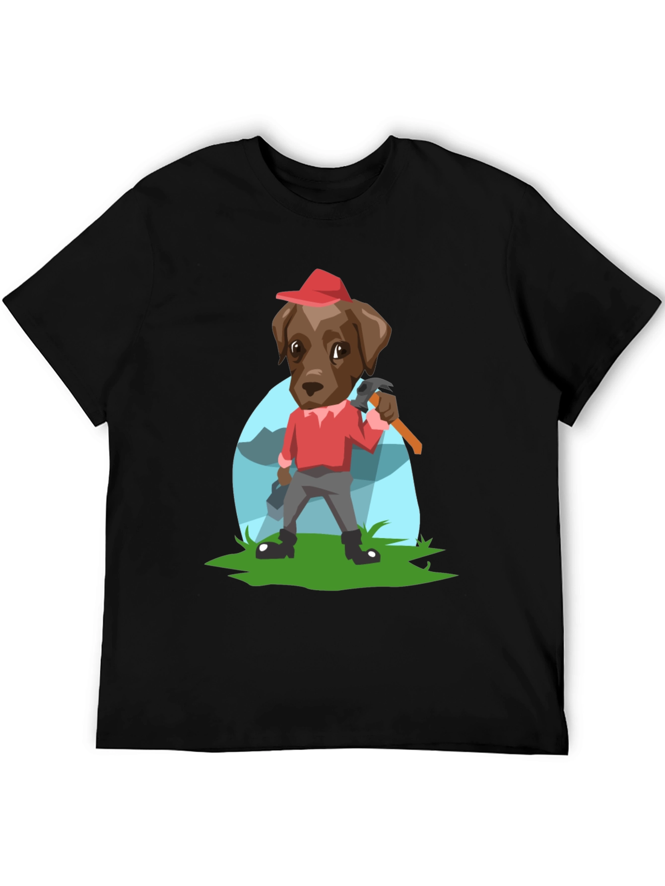 Cartoon Dog Lumberjack T-Shirt