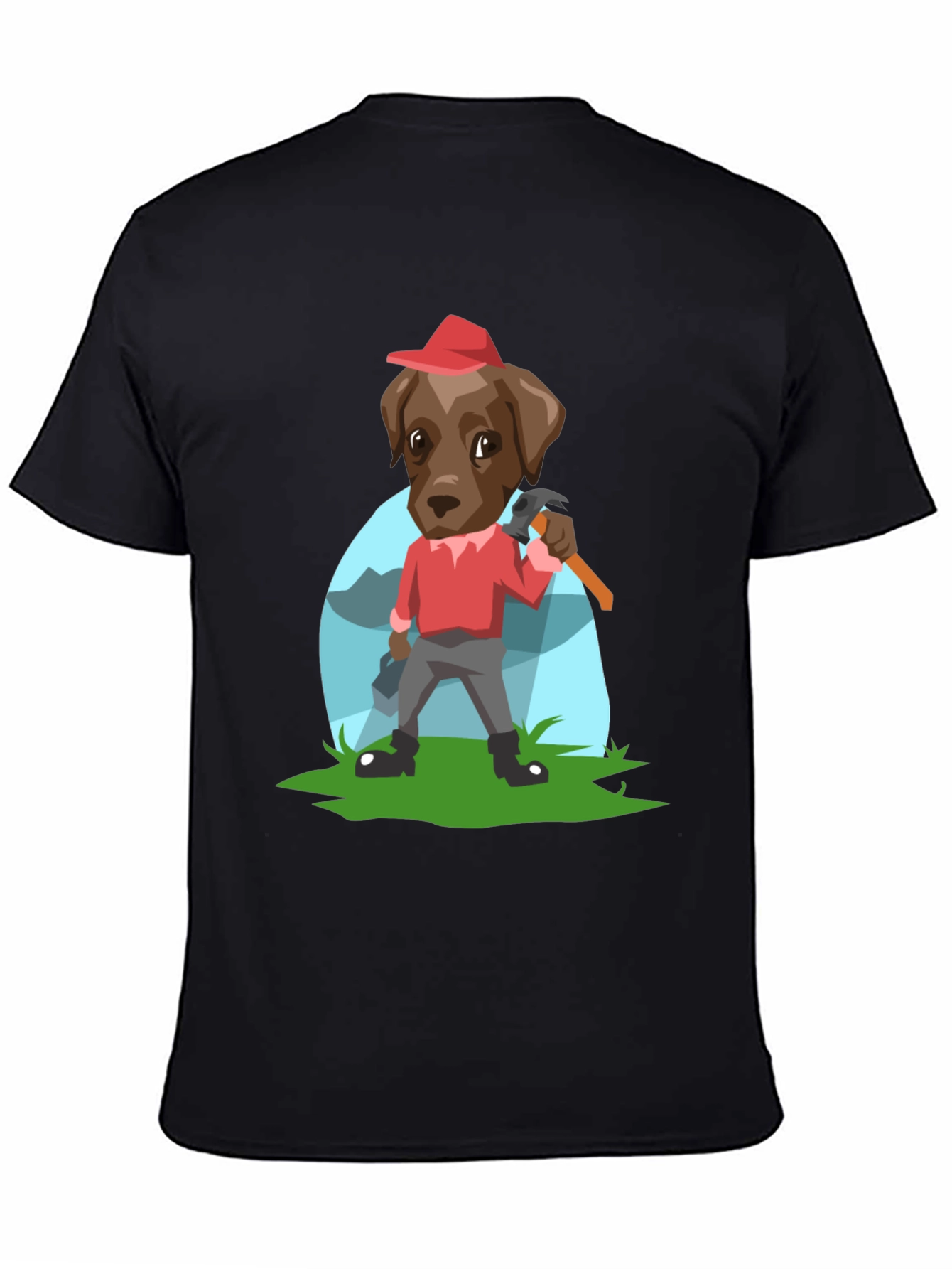 Cartoon Dog Lumberjack T-Shirt