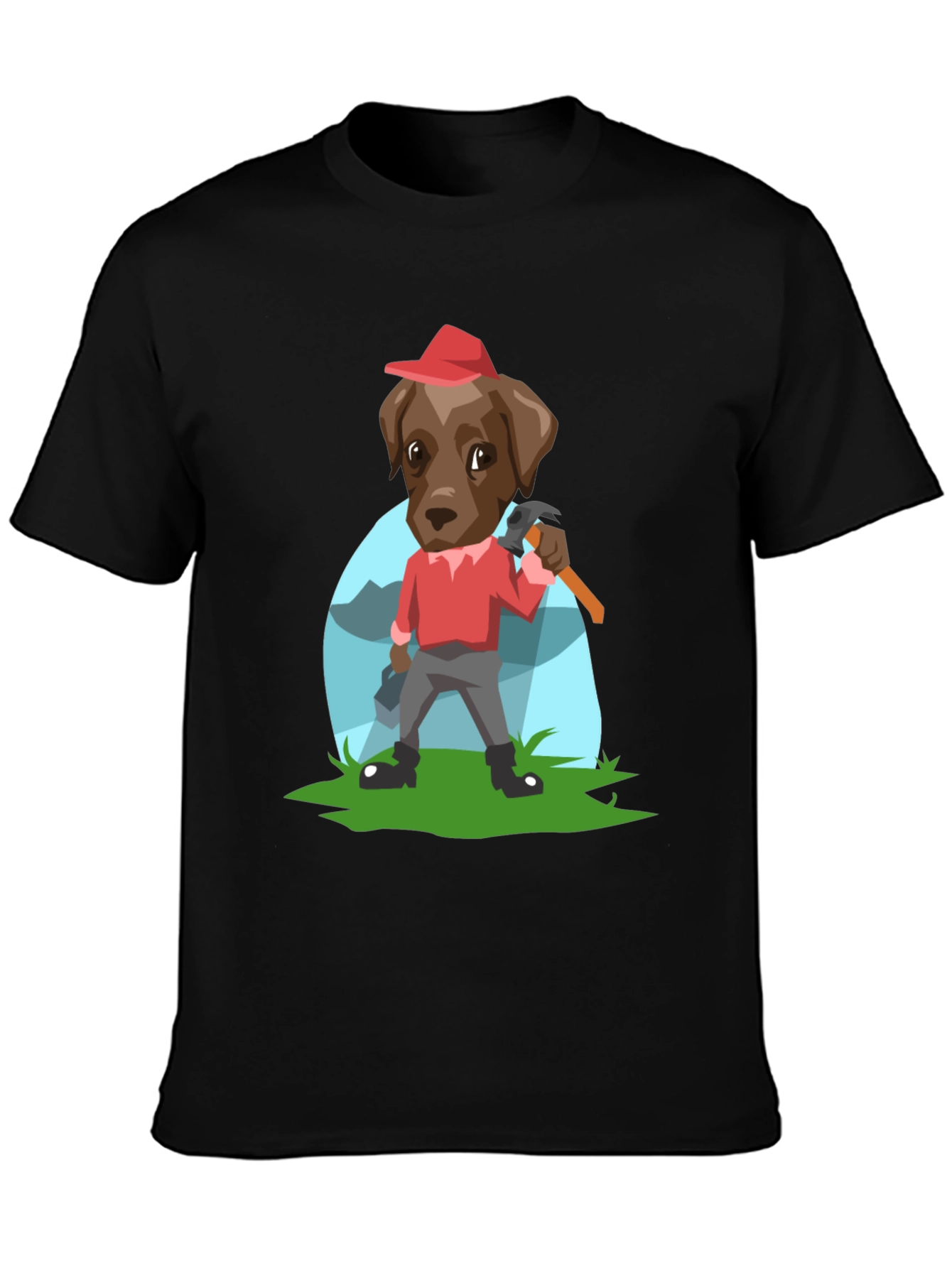 Cartoon Dog Lumberjack T-Shirt
