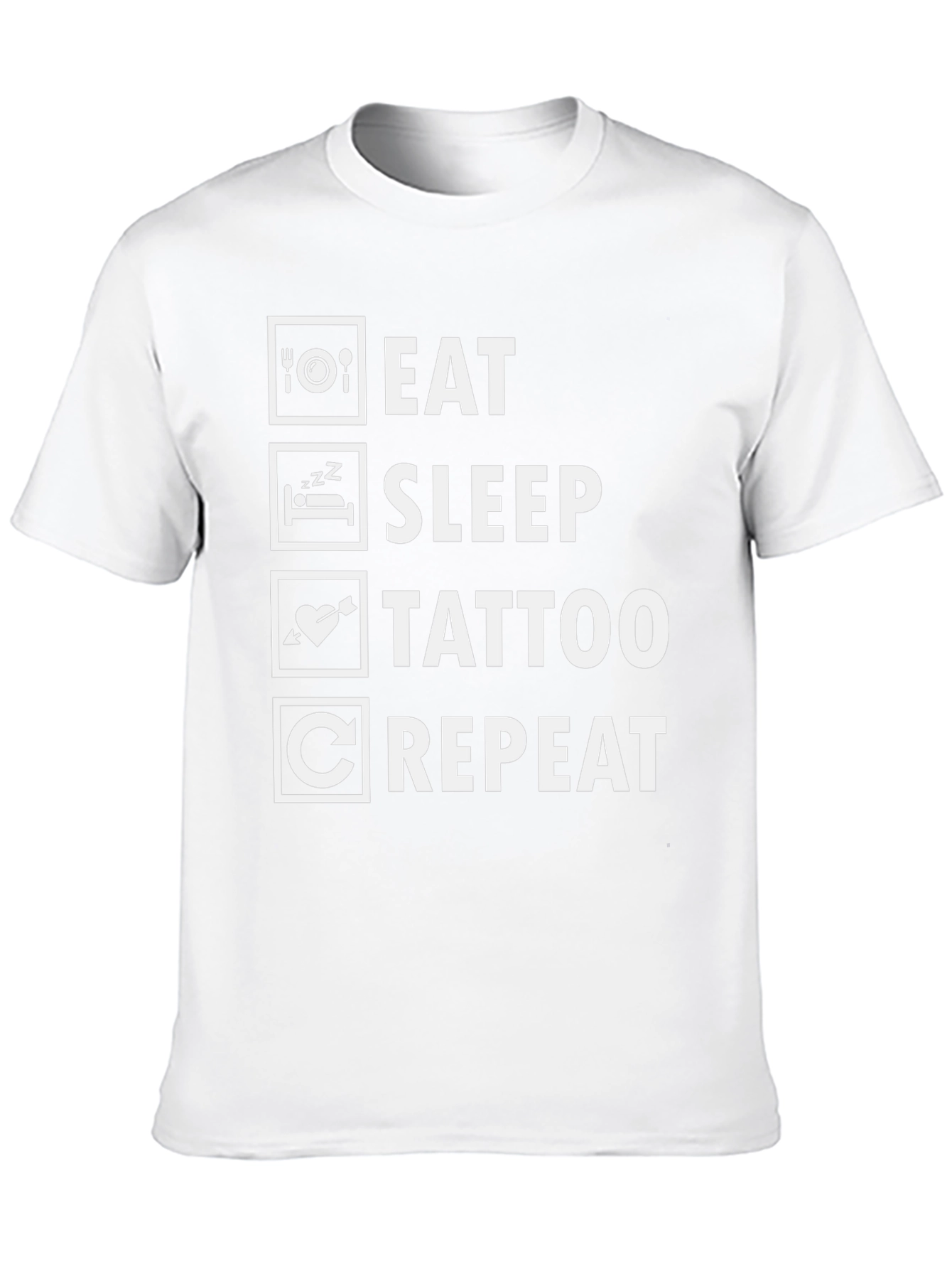Eat Sleep Tattoo Repeat Black Graphic Tee