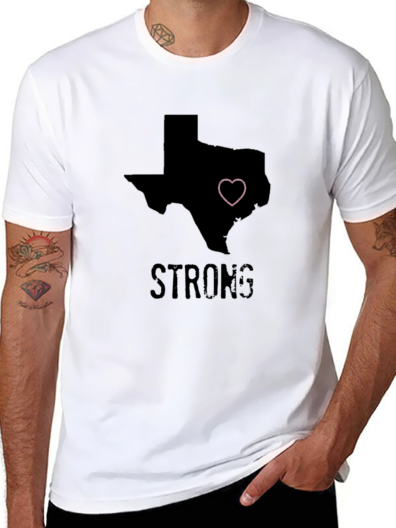 Texas Strong Heart Graphic Tee - Black