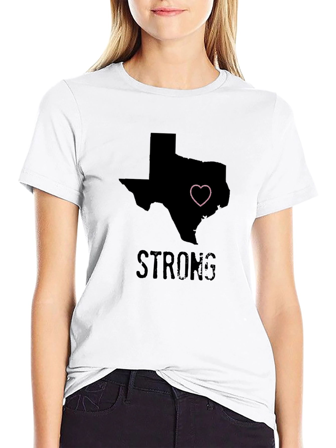 Texas Strong Heart Graphic Tee - Black