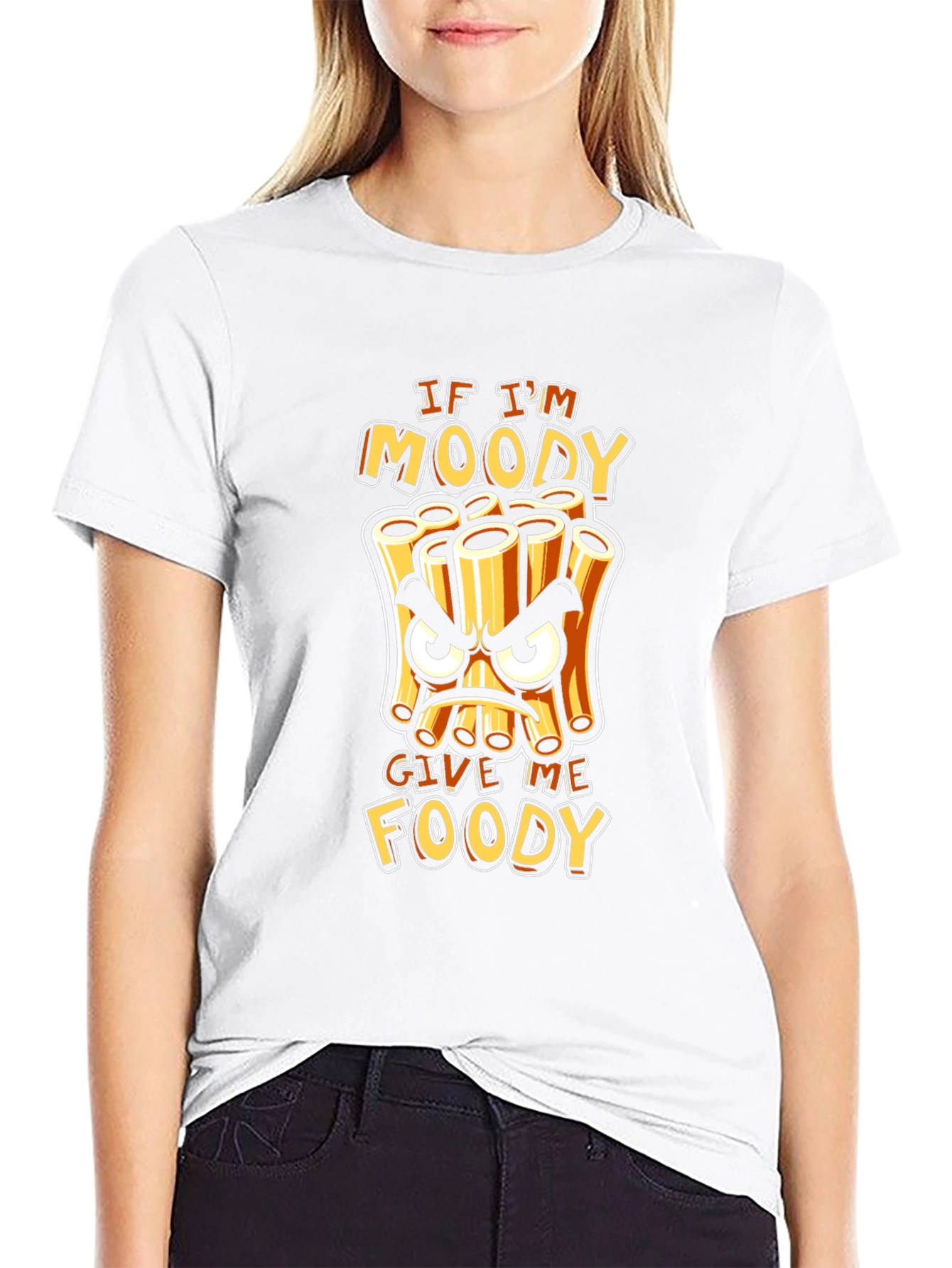 Moody Foody T-Shirt - Funny Pasta Cartoon Tee