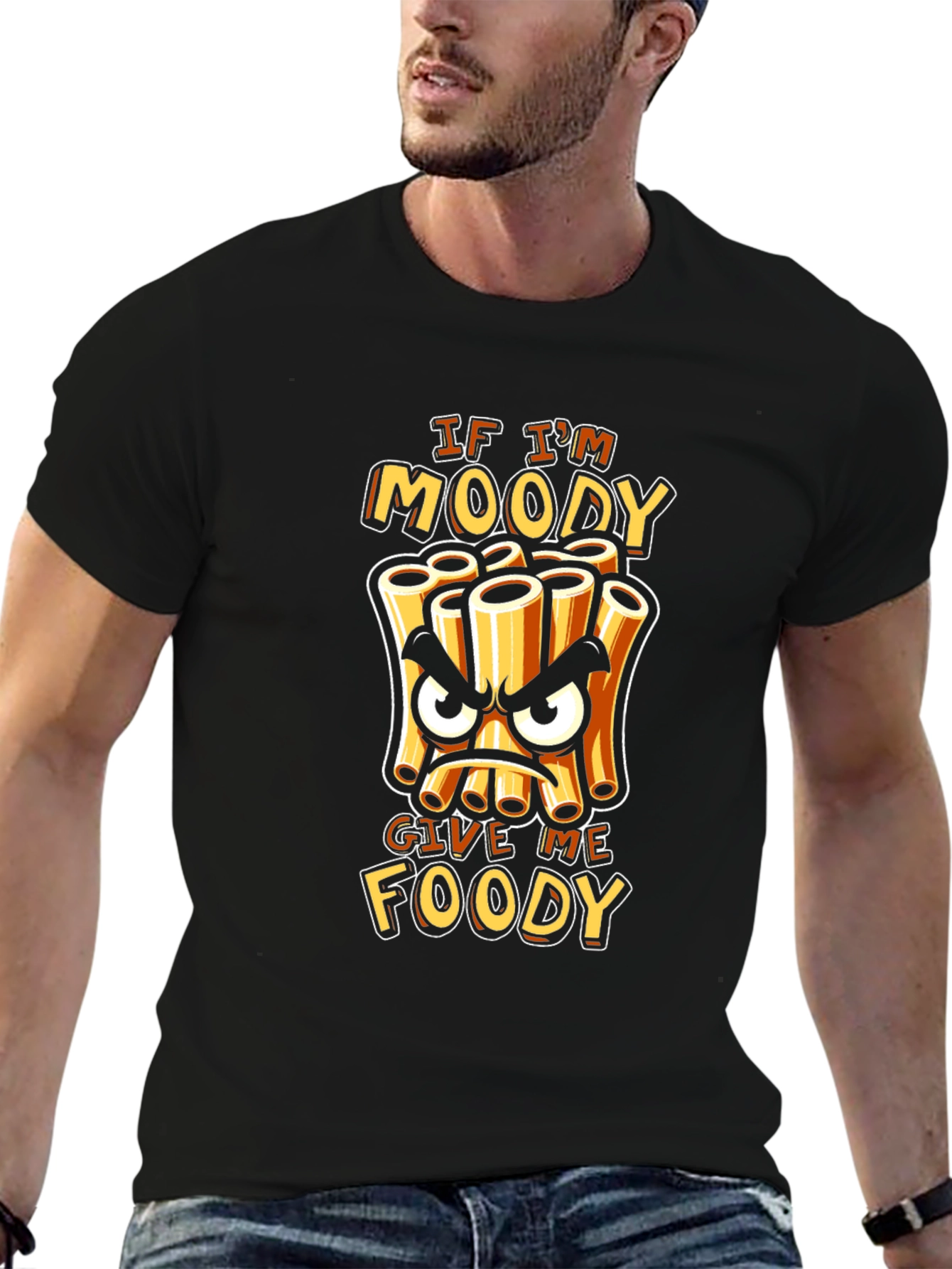Moody Foody T-Shirt - Funny Pasta Cartoon Tee