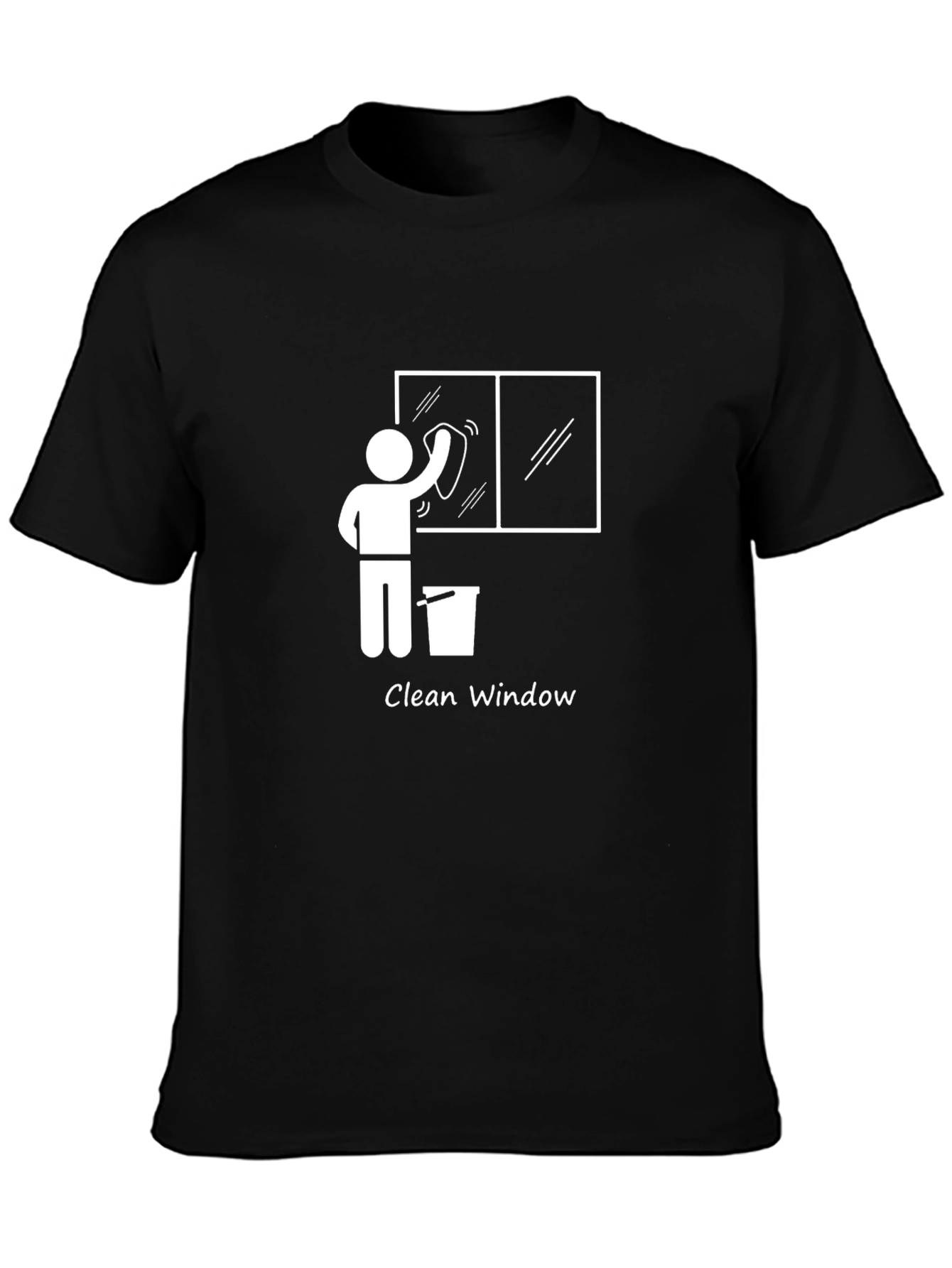 Clean Window Graphic T-Shirt - Unisex Black Tee