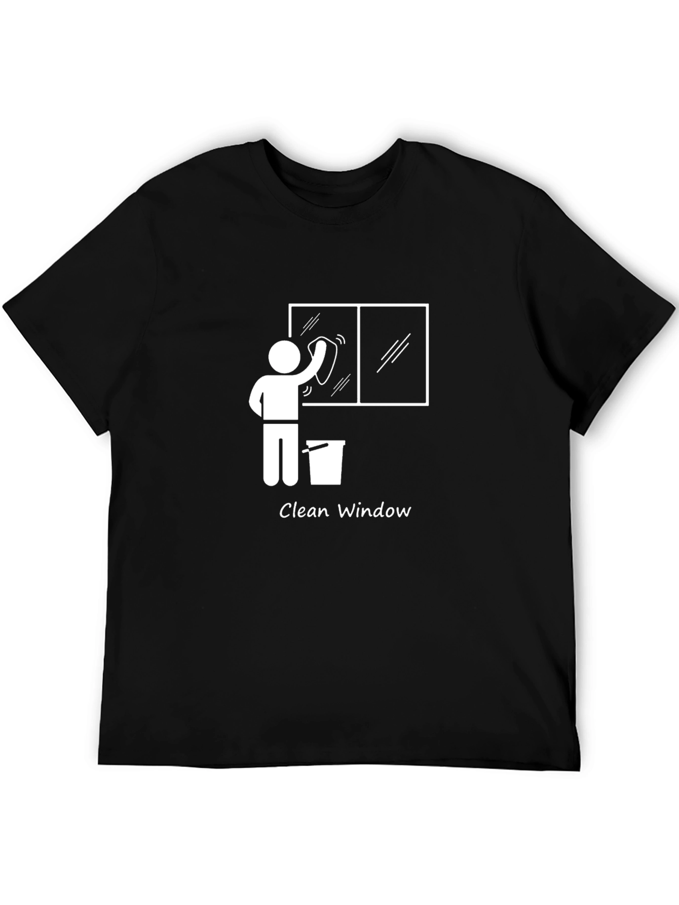 Clean Window Graphic T-Shirt - Unisex Black Tee