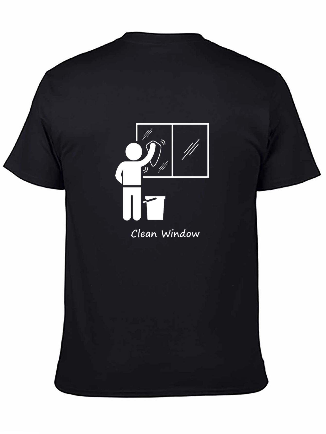 Clean Window Graphic T-Shirt - Unisex Black Tee