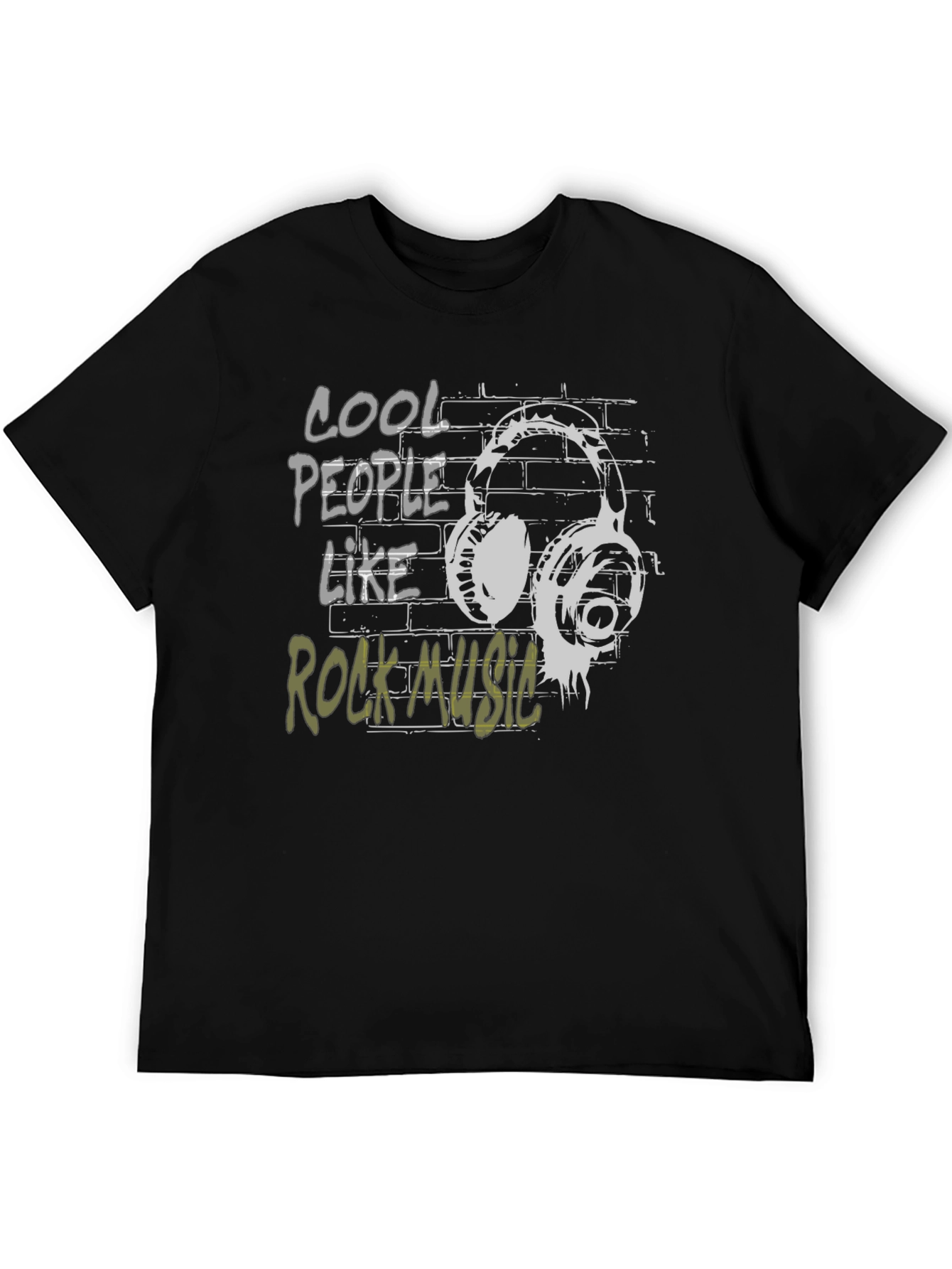 Cool People Rock Music Black Graphic T-Shirt