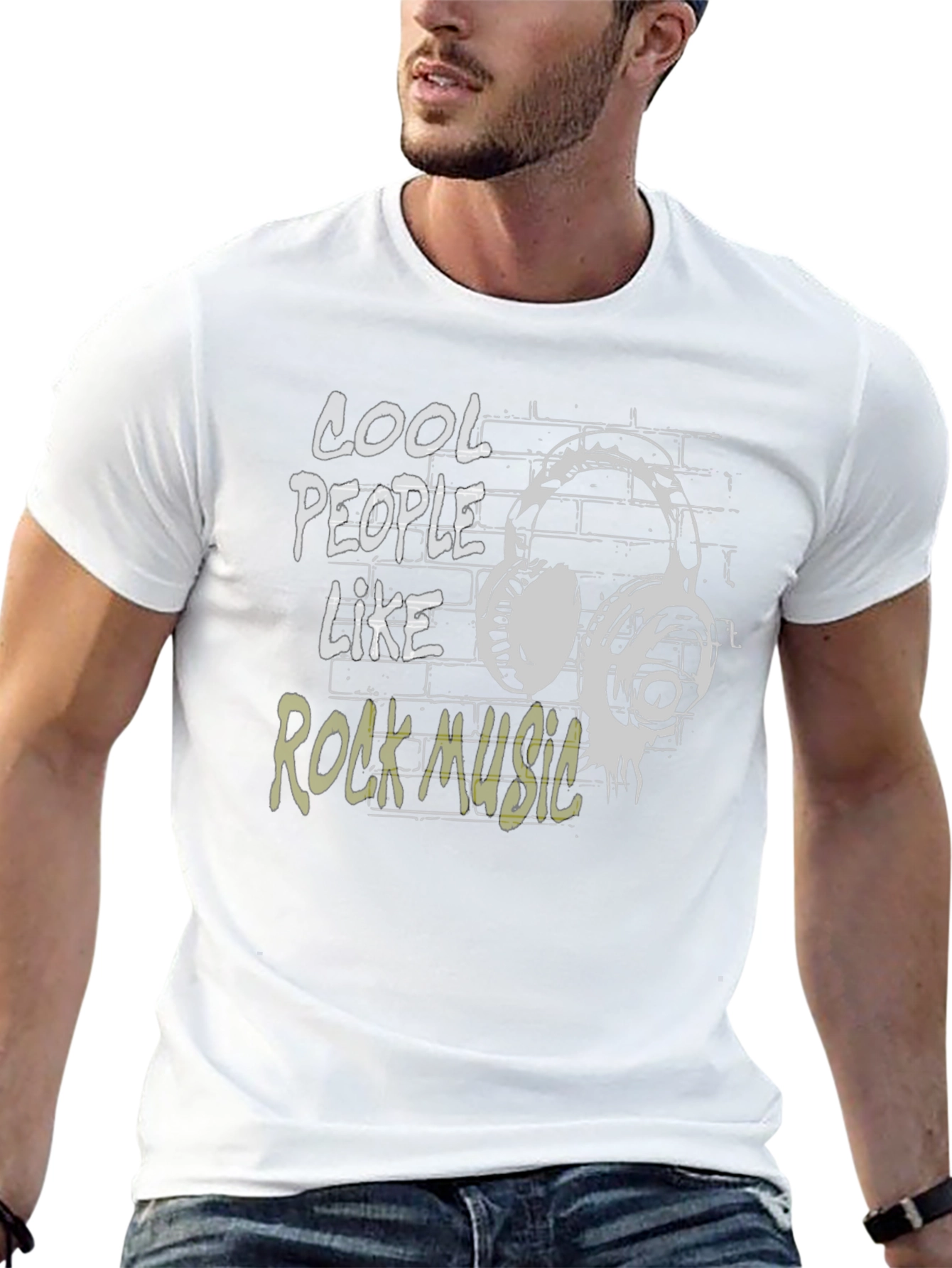 Cool People Rock Music Black Graphic T-Shirt