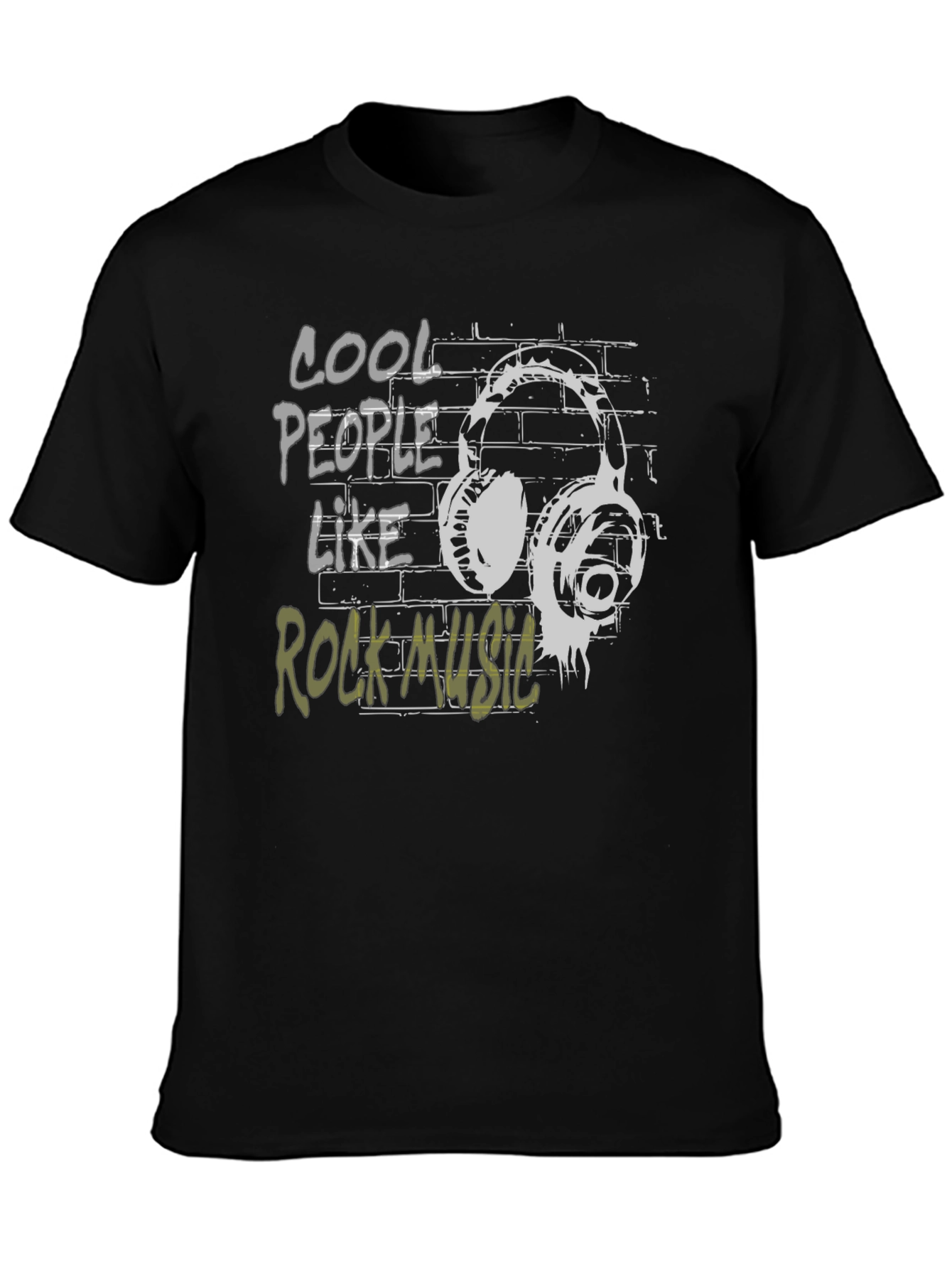 Cool People Rock Music Black Graphic T-Shirt