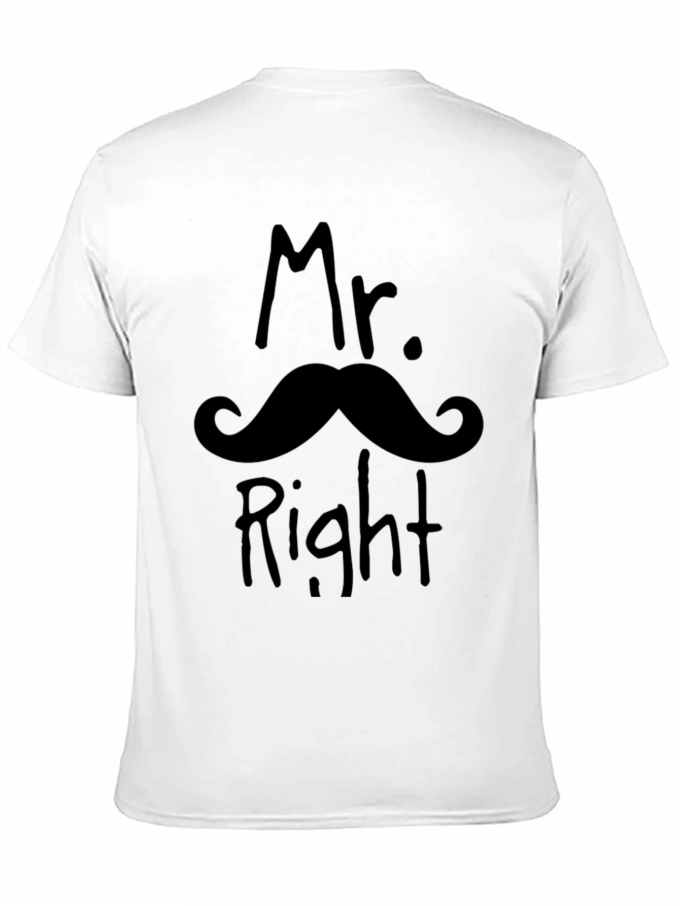 Mr. Right Mustache Graphic Novelty T-Shirt