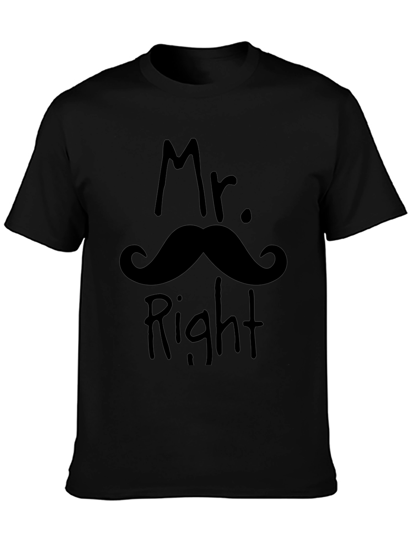 Mr. Right Mustache Graphic Novelty T-Shirt