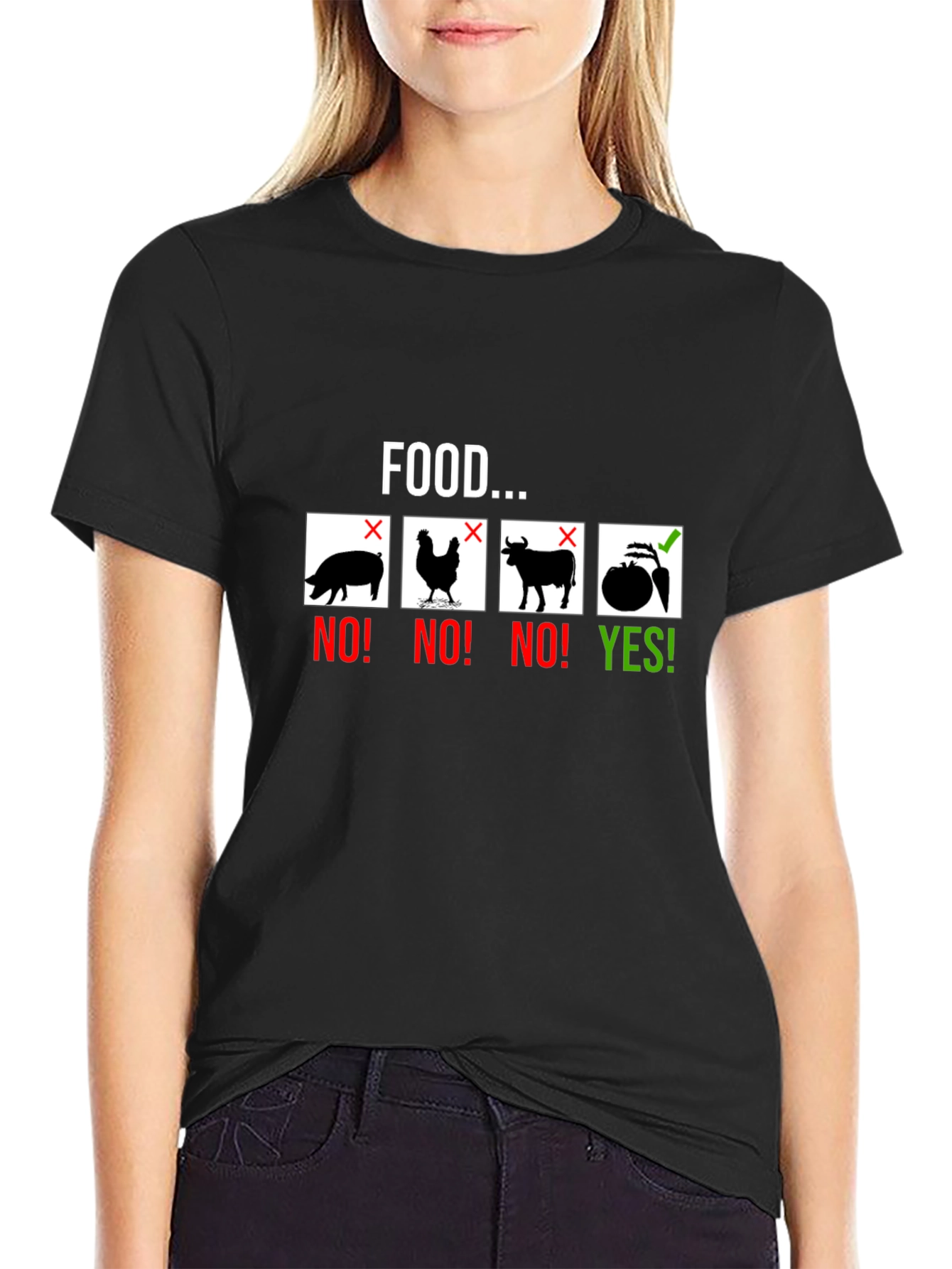 Vegan Food Graphic Tee - Black T-Shirt