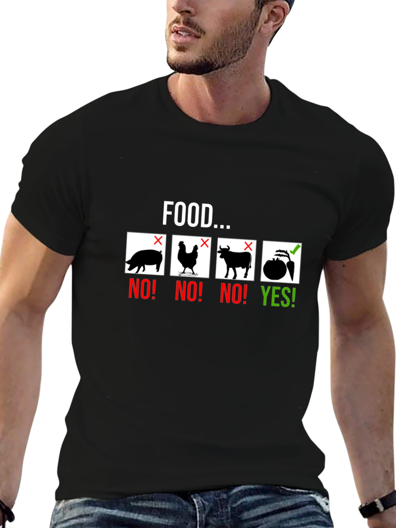 Vegan Food Graphic Tee - Black T-Shirt
