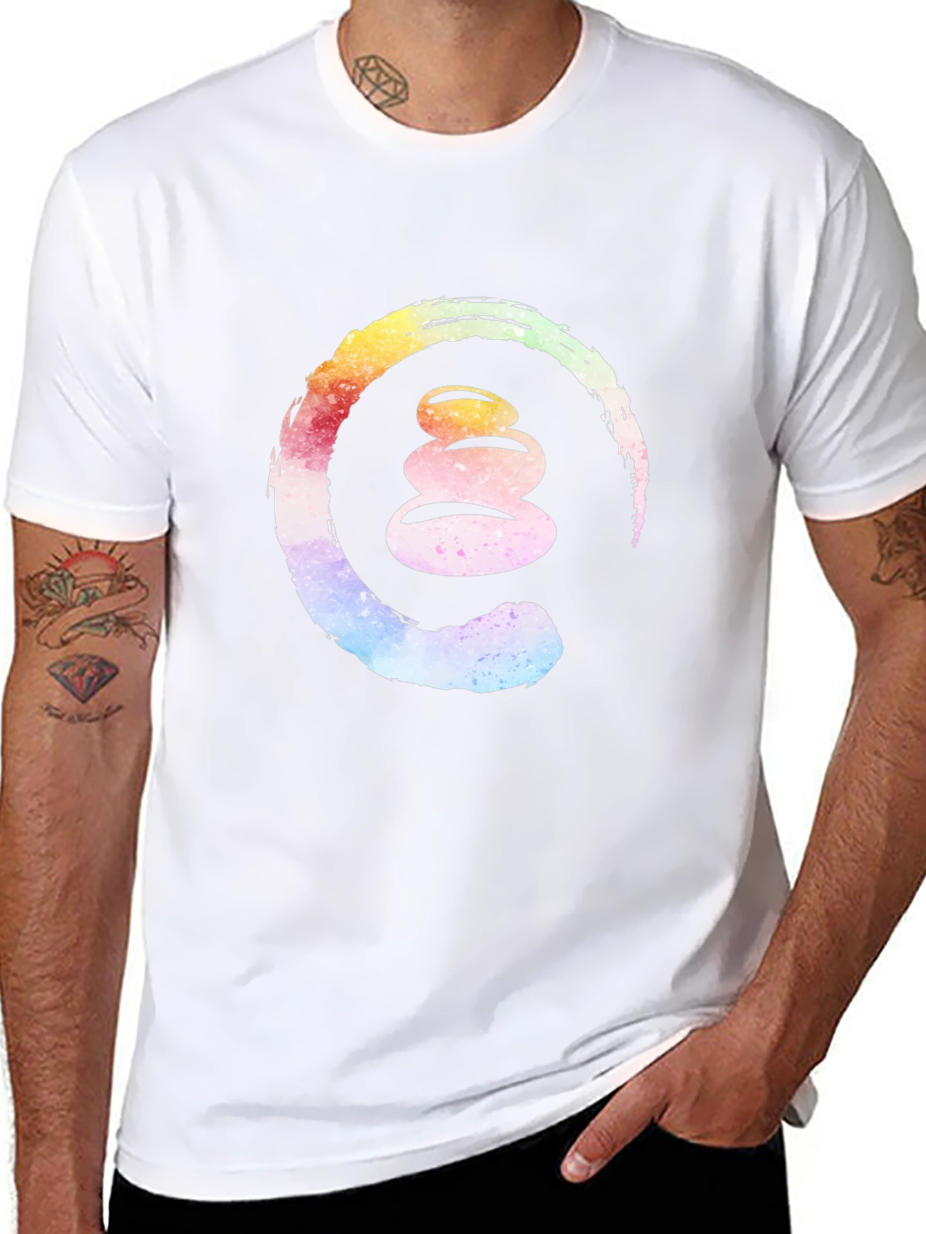 Zen Stone Stack Enso Circle Graphic Tee