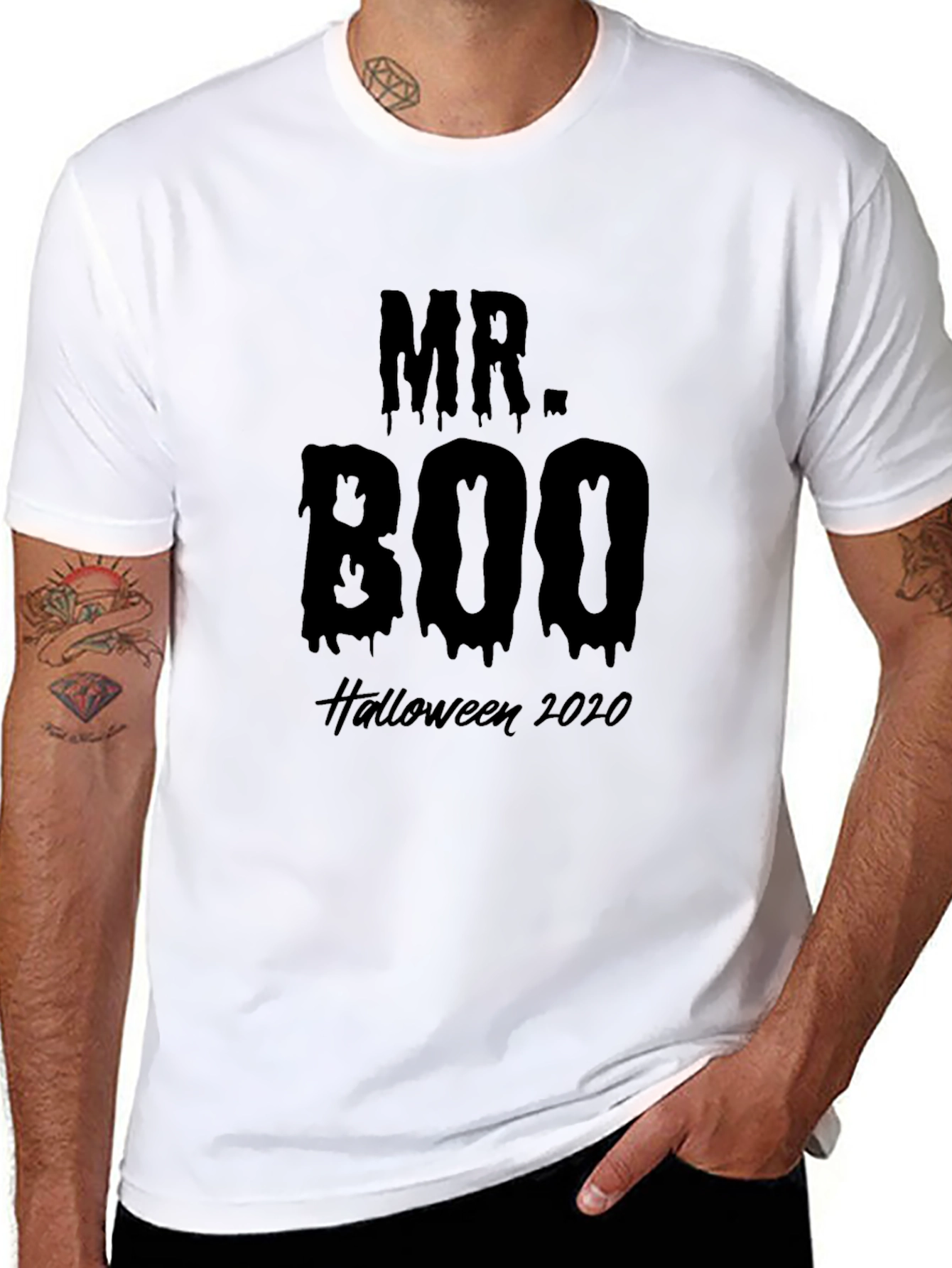 Mr. Boo Halloween 2020 Black Graphic Tee