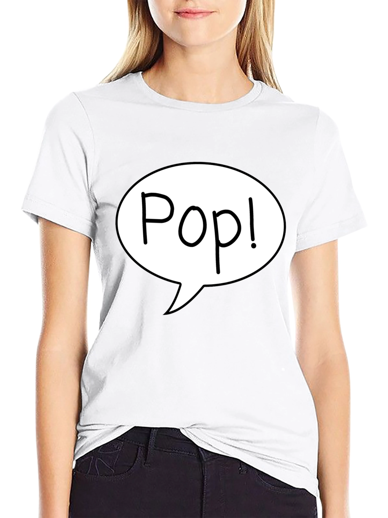 Pop! Graphic Print Black T-Shirt