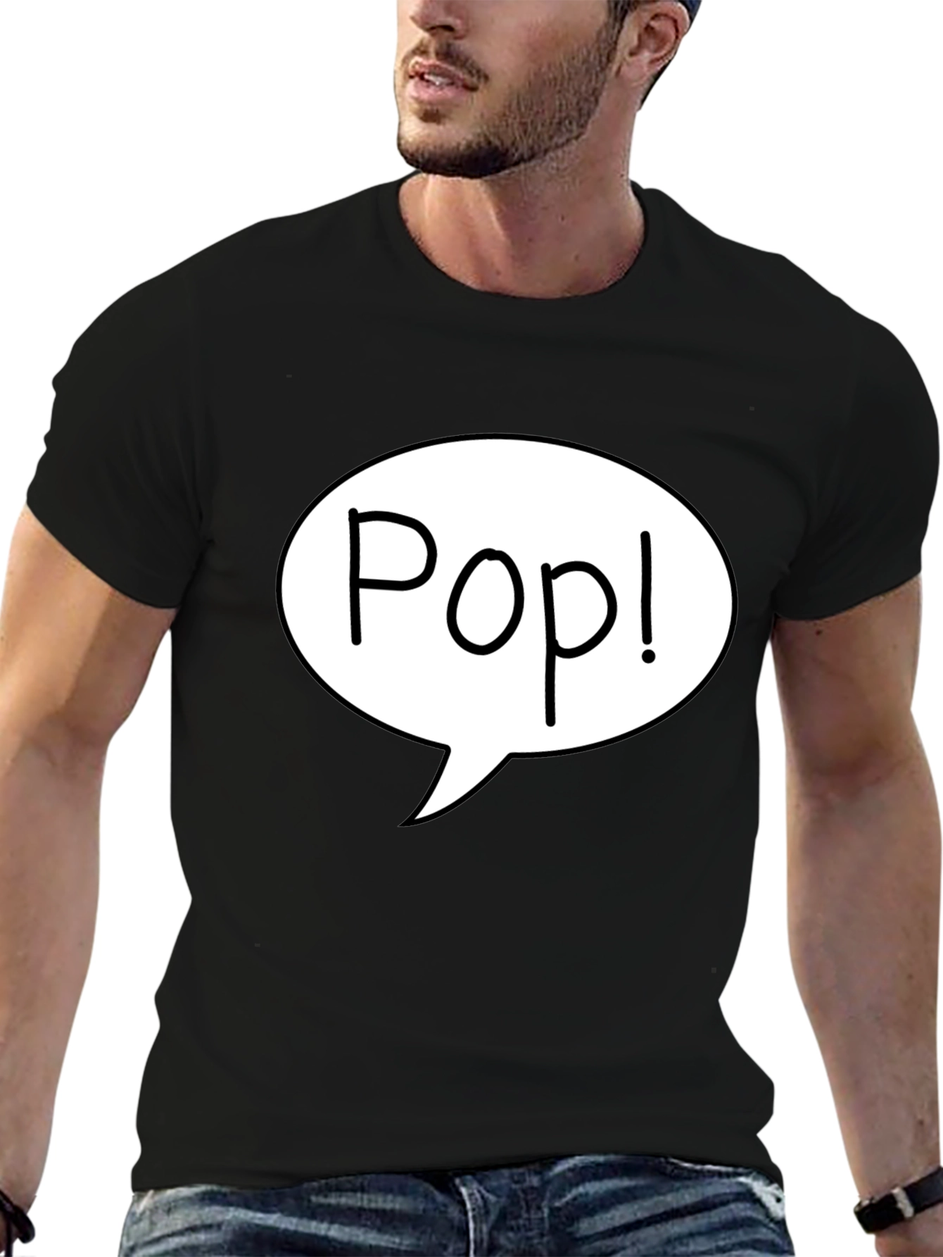 Pop! Graphic Print Black T-Shirt