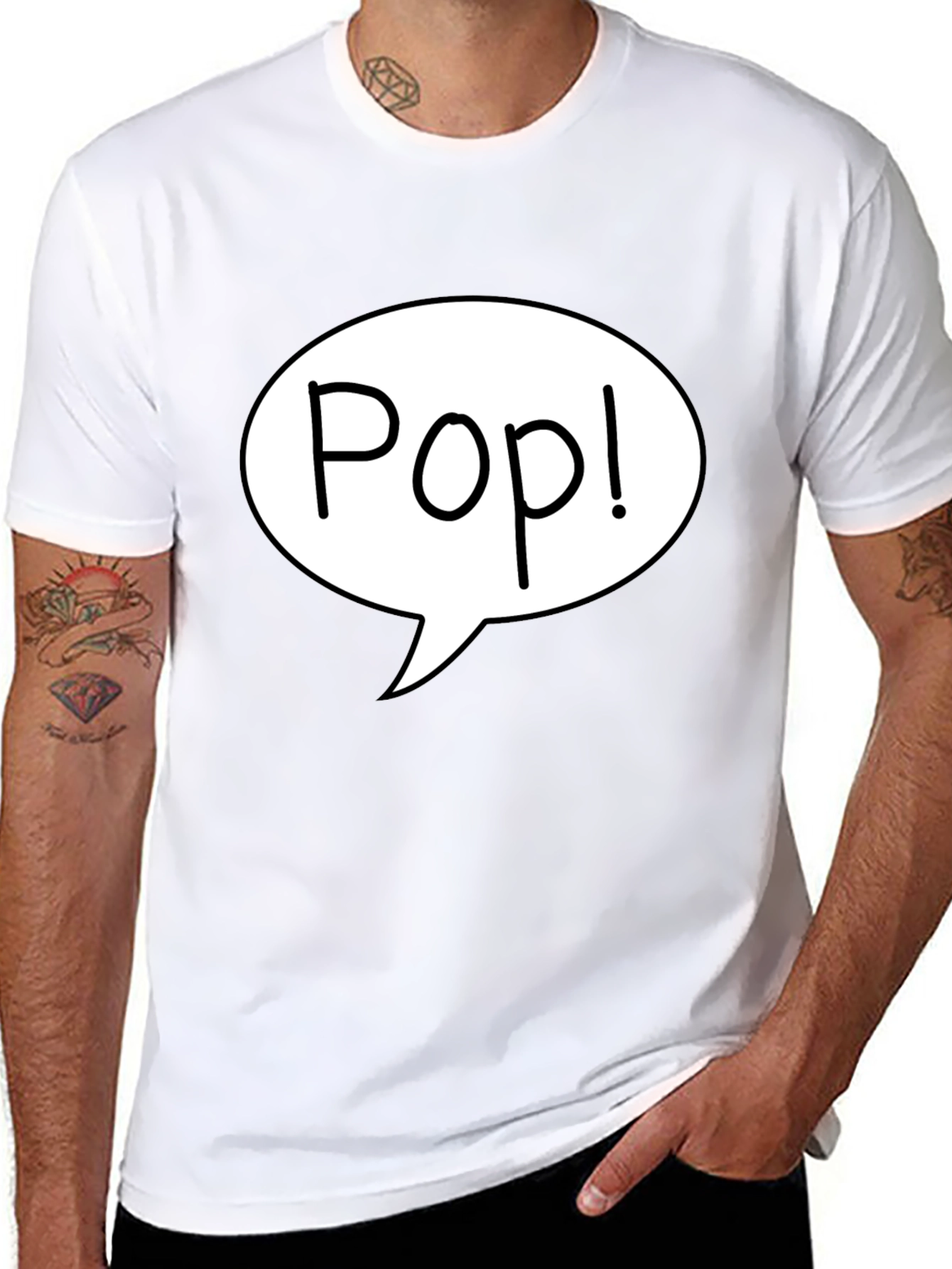 Pop! Graphic Print Black T-Shirt