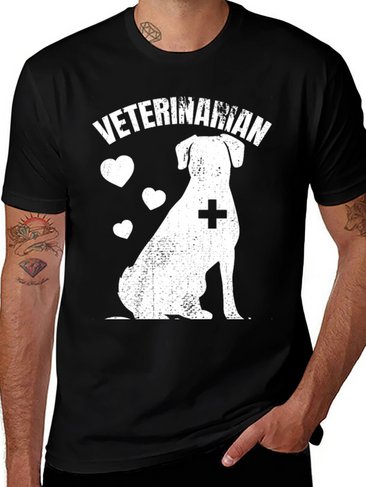 Veterinarian Dog Lover T-Shirt - Black
