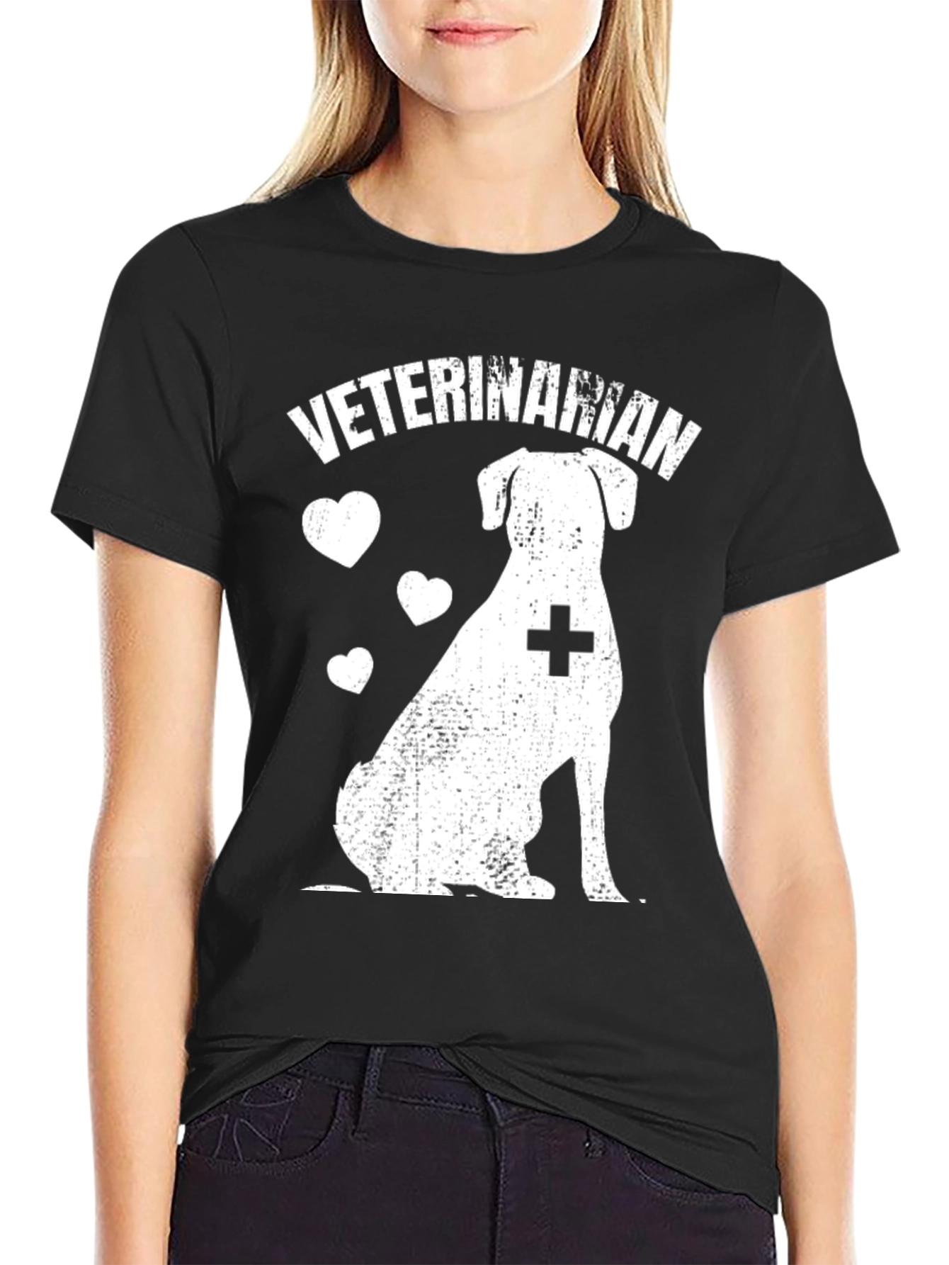Veterinarian Dog Lover T-Shirt - Black