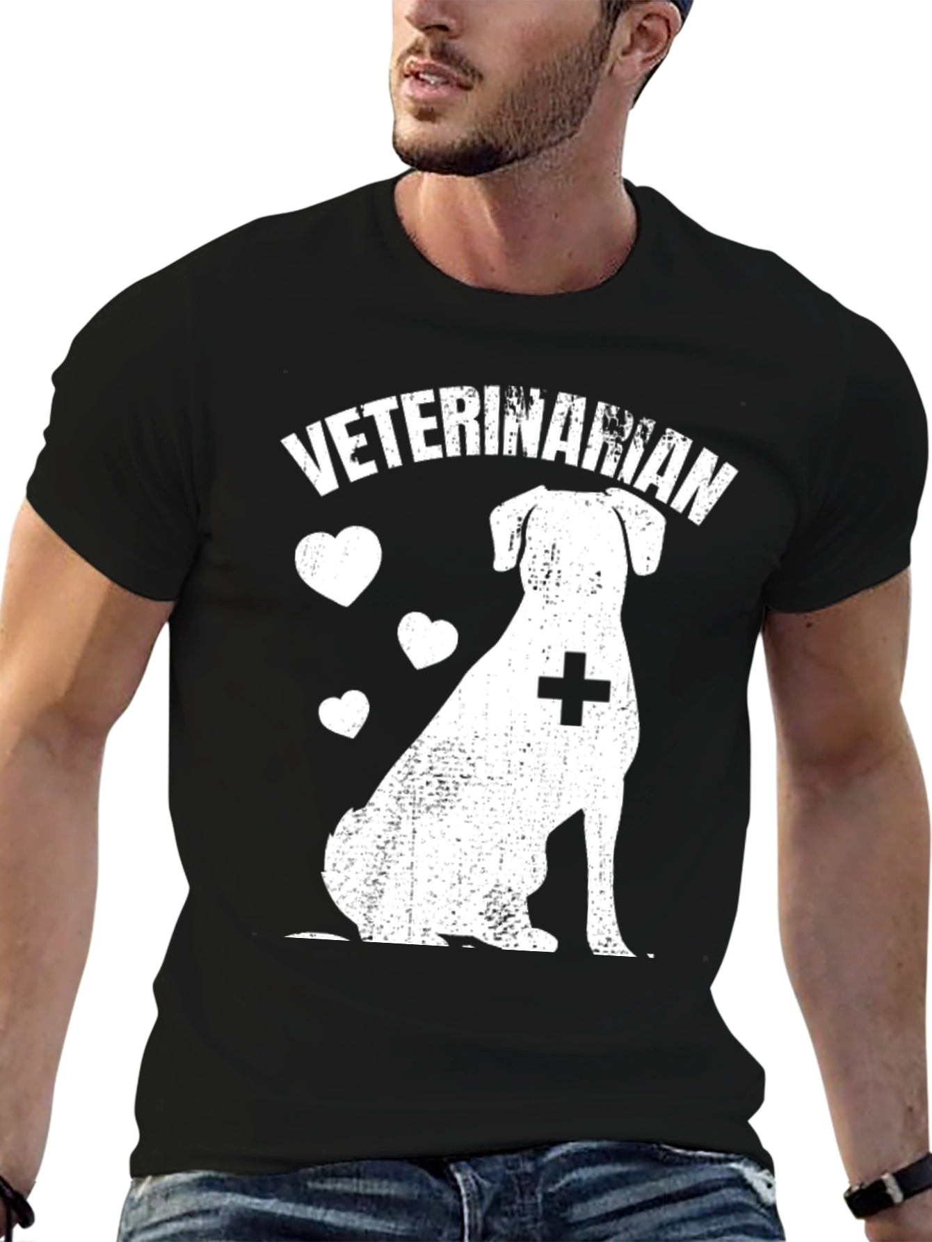 Veterinarian Dog Lover T-Shirt - Black