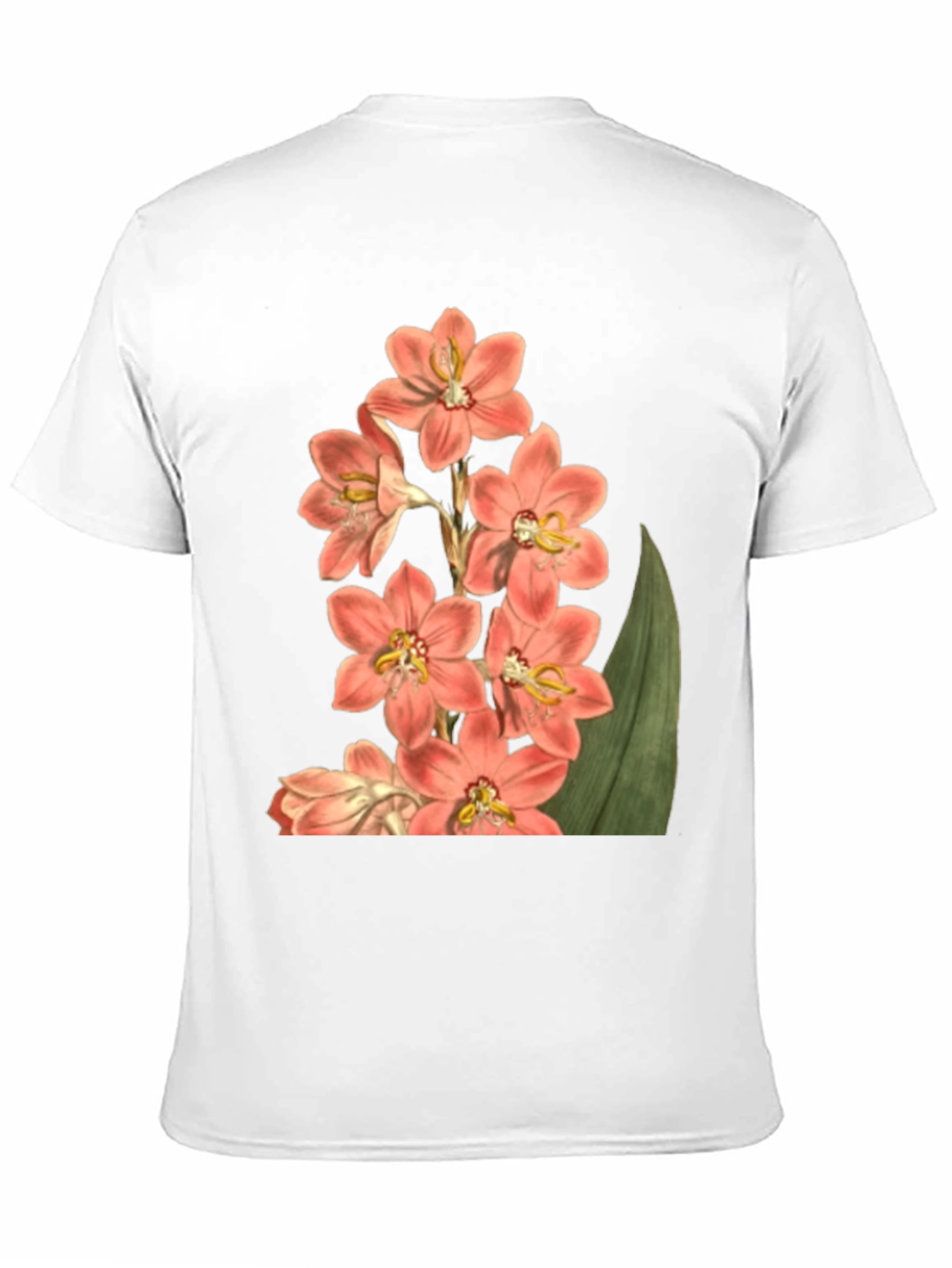 Floral Print T-Shirt - Black Cotton Blend
