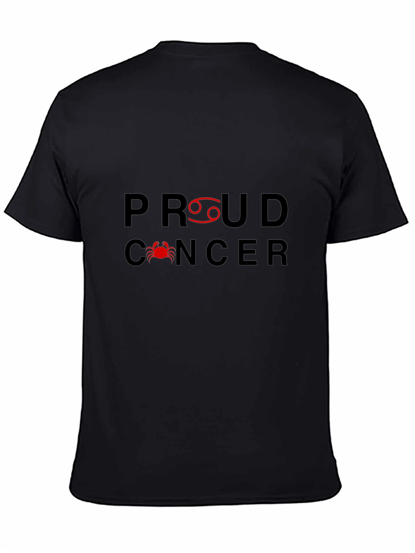 Proud Cancer Zodiac Graphic Tee - Black