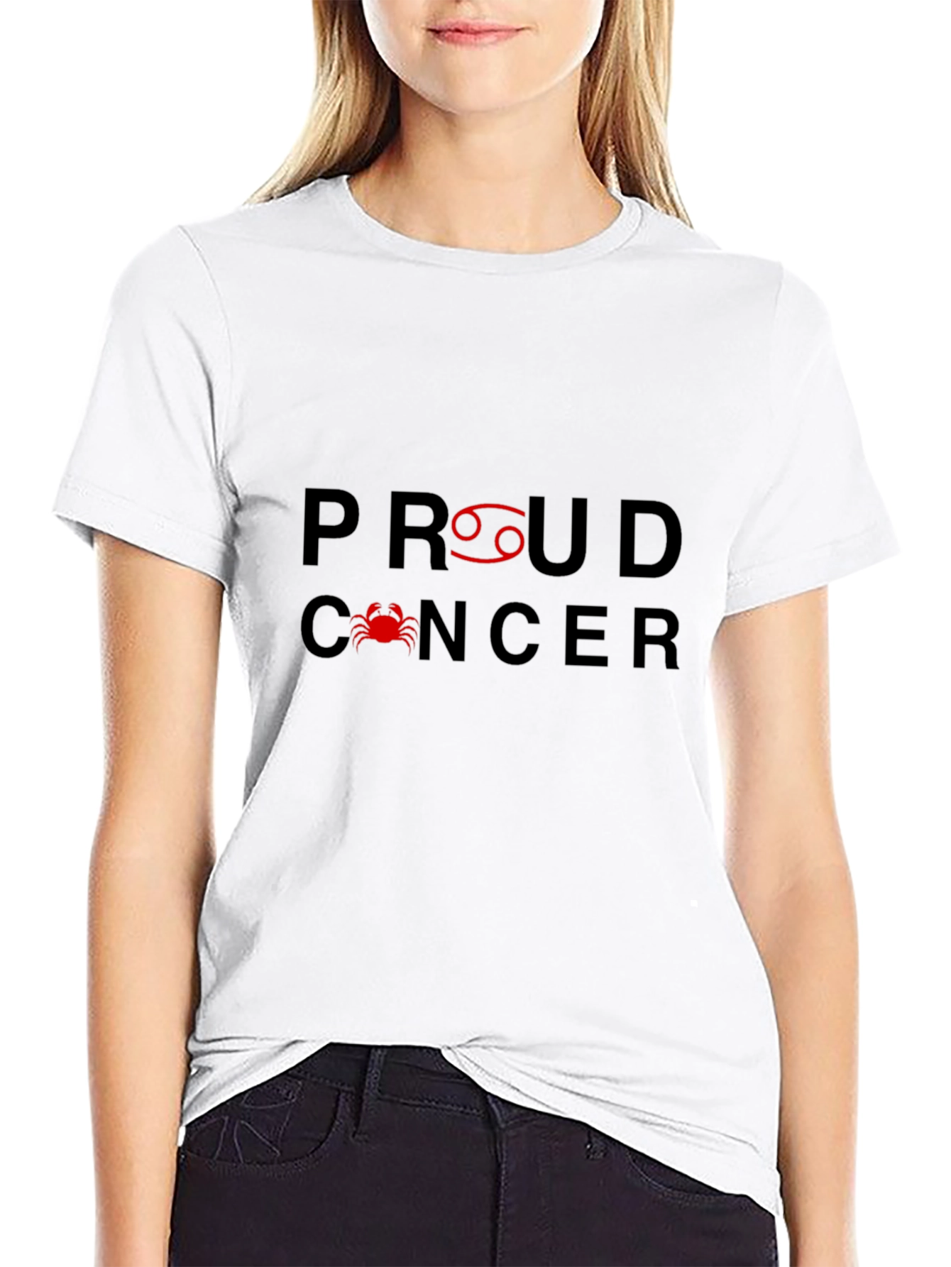 Proud Cancer Zodiac Graphic Tee - Black