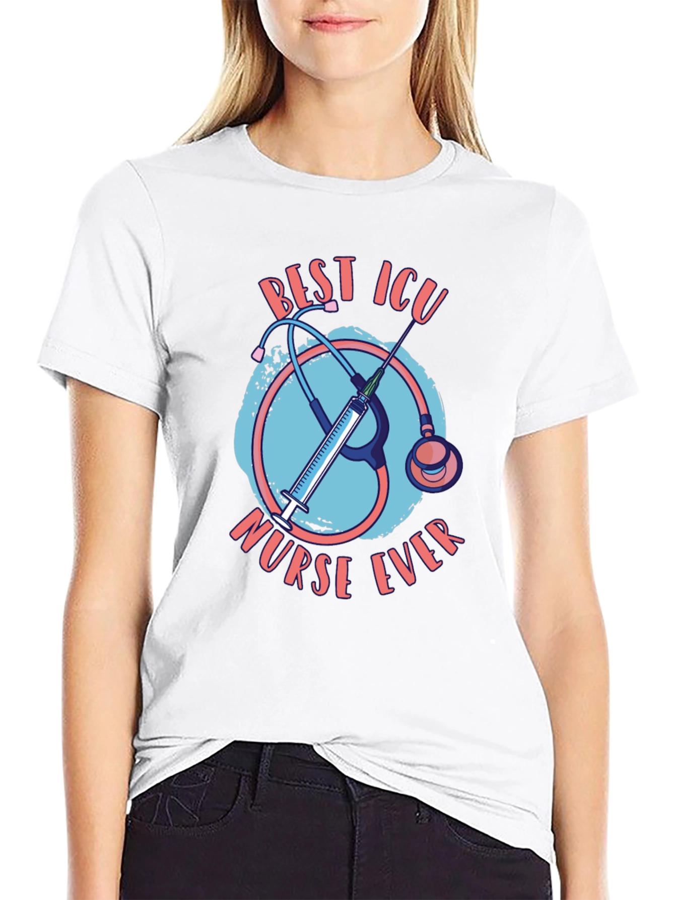 Best ICU Nurse Ever Black T-Shirt