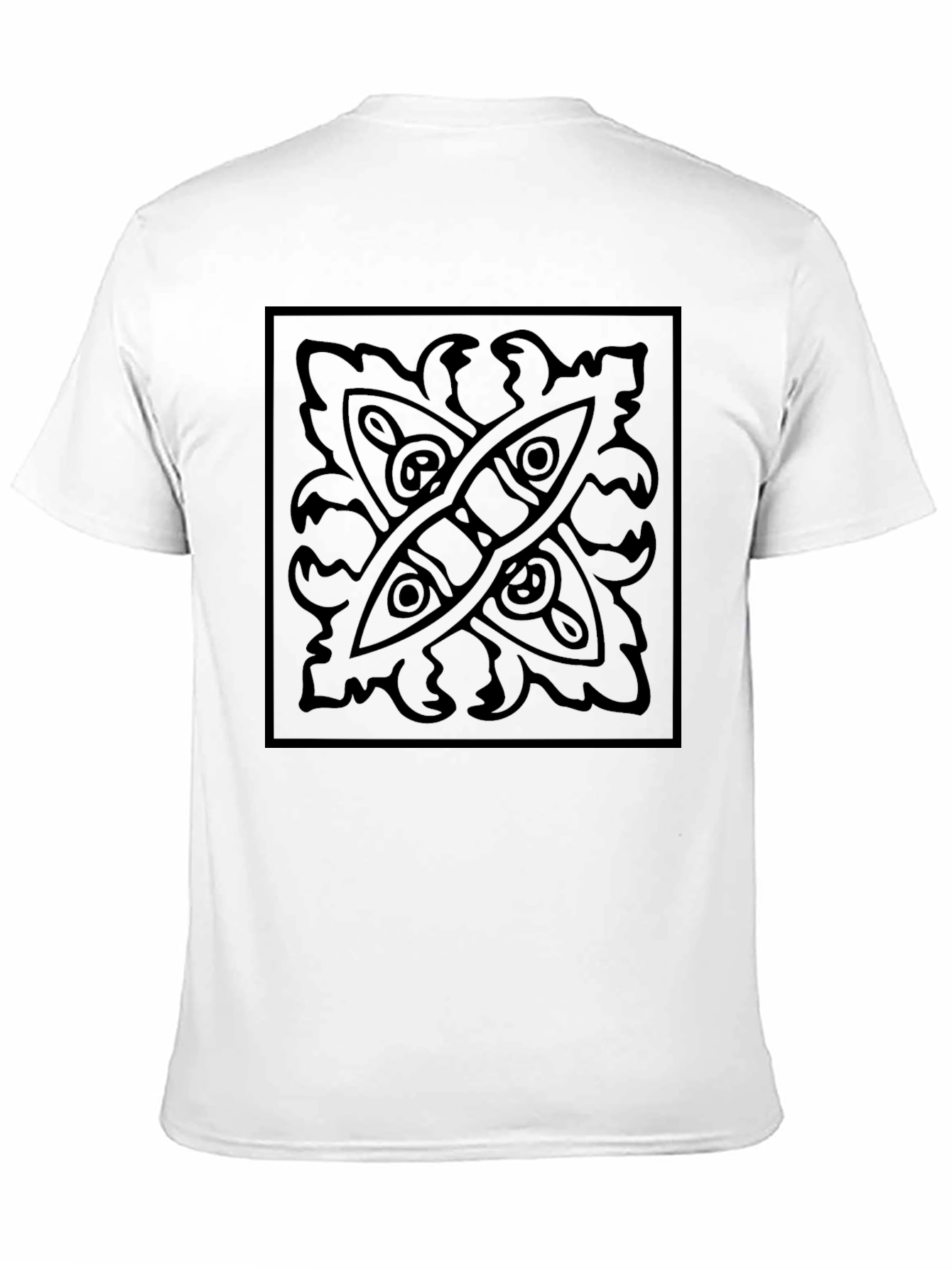 Black Graphic Tee: Abstract Square Design