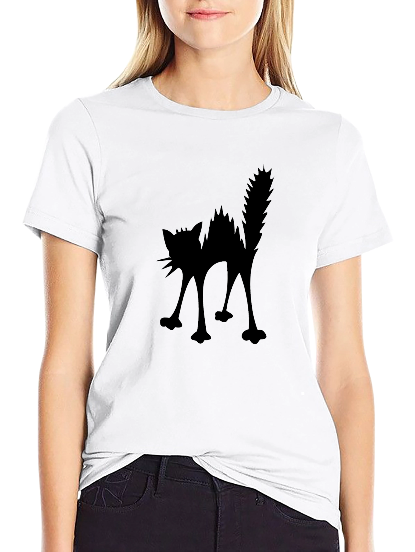 Scaredy Cat Black T-Shirt - Halloween Spooky Tee